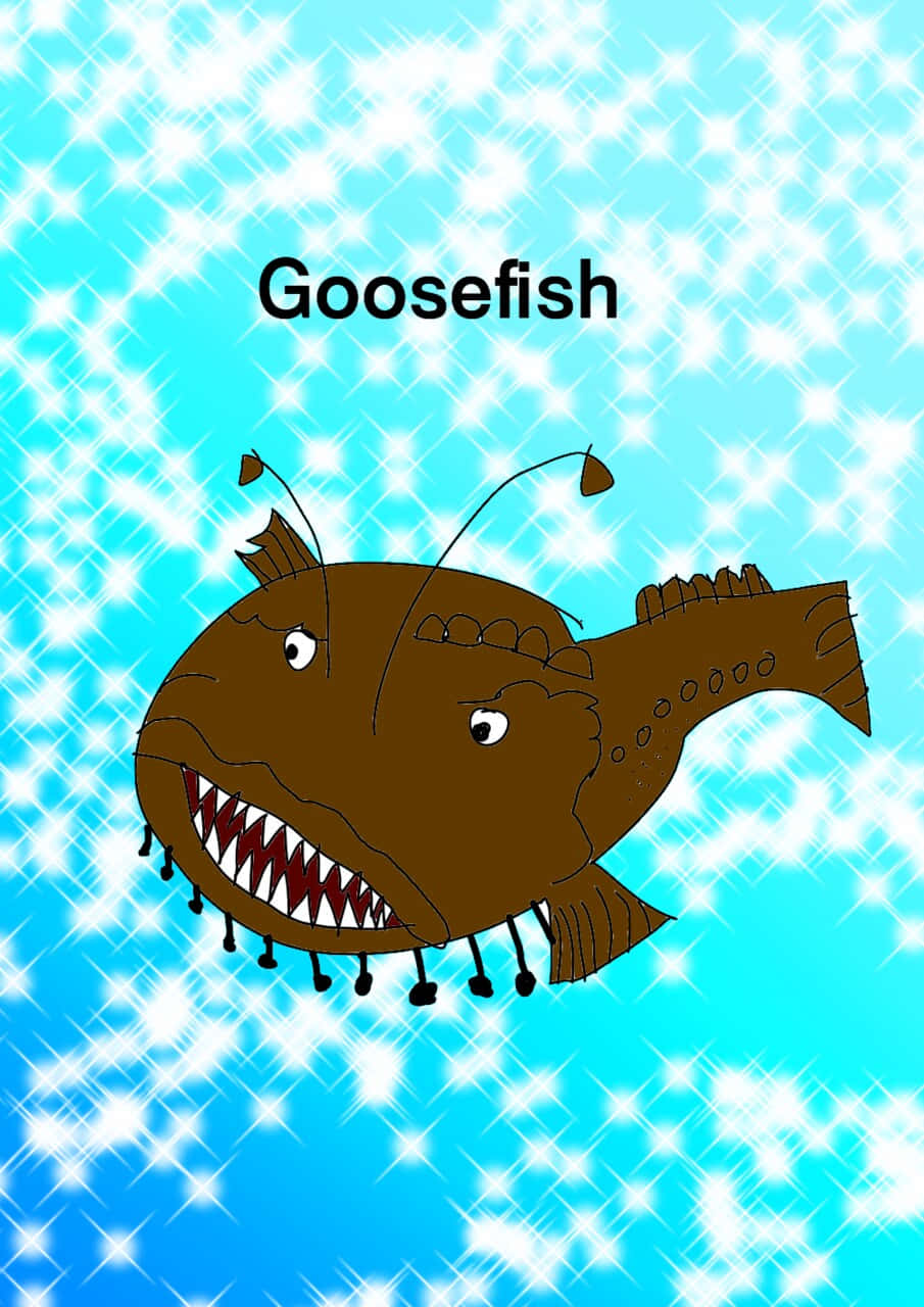 Goosefish, cartoon, sharp teeth, HD Phone Wallpaper