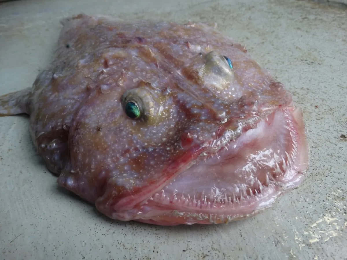 Goosefish, pinkish-brown, bulging eyes, SD Desktop Wallpaper