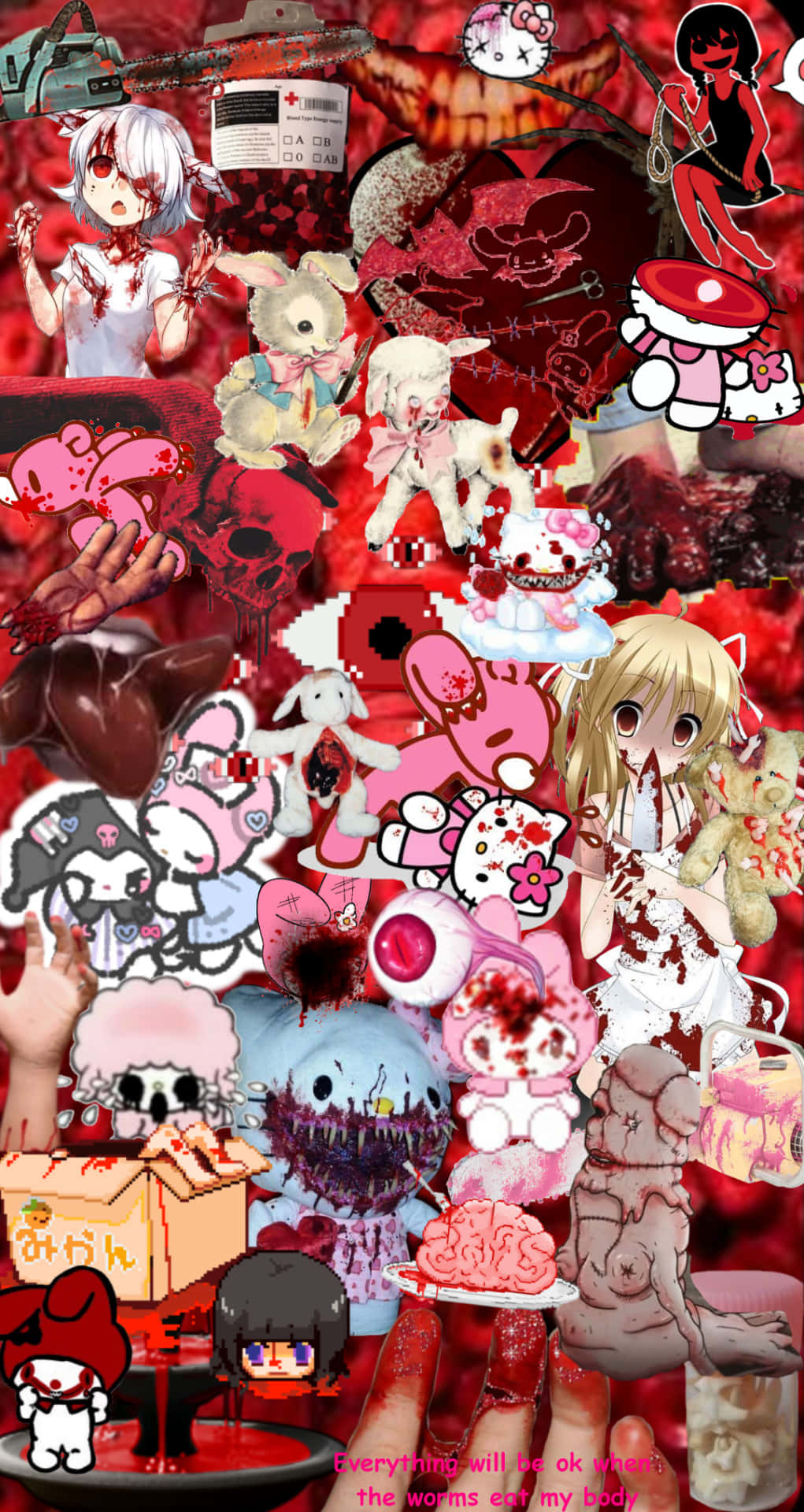Gore Aesthetic, anime characters, cute mascots, Full HD Phone Wallpaper