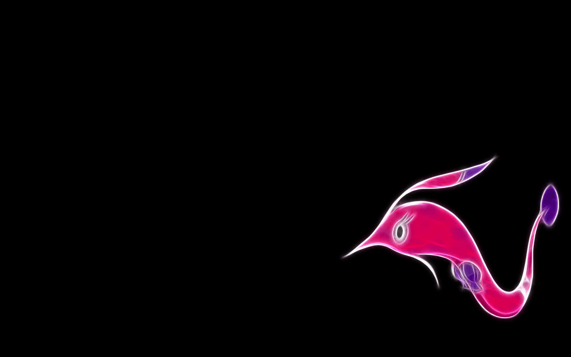 Gorebyss, black background, glowing pink and purple, Full HD Desktop Wallpaper