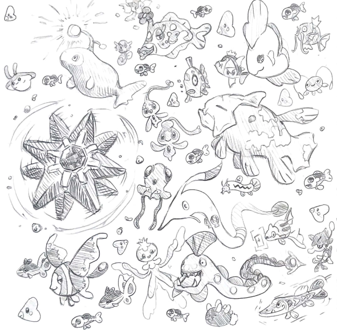 Gorebyss, starfish, underwater scene, SD Desktop Wallpaper