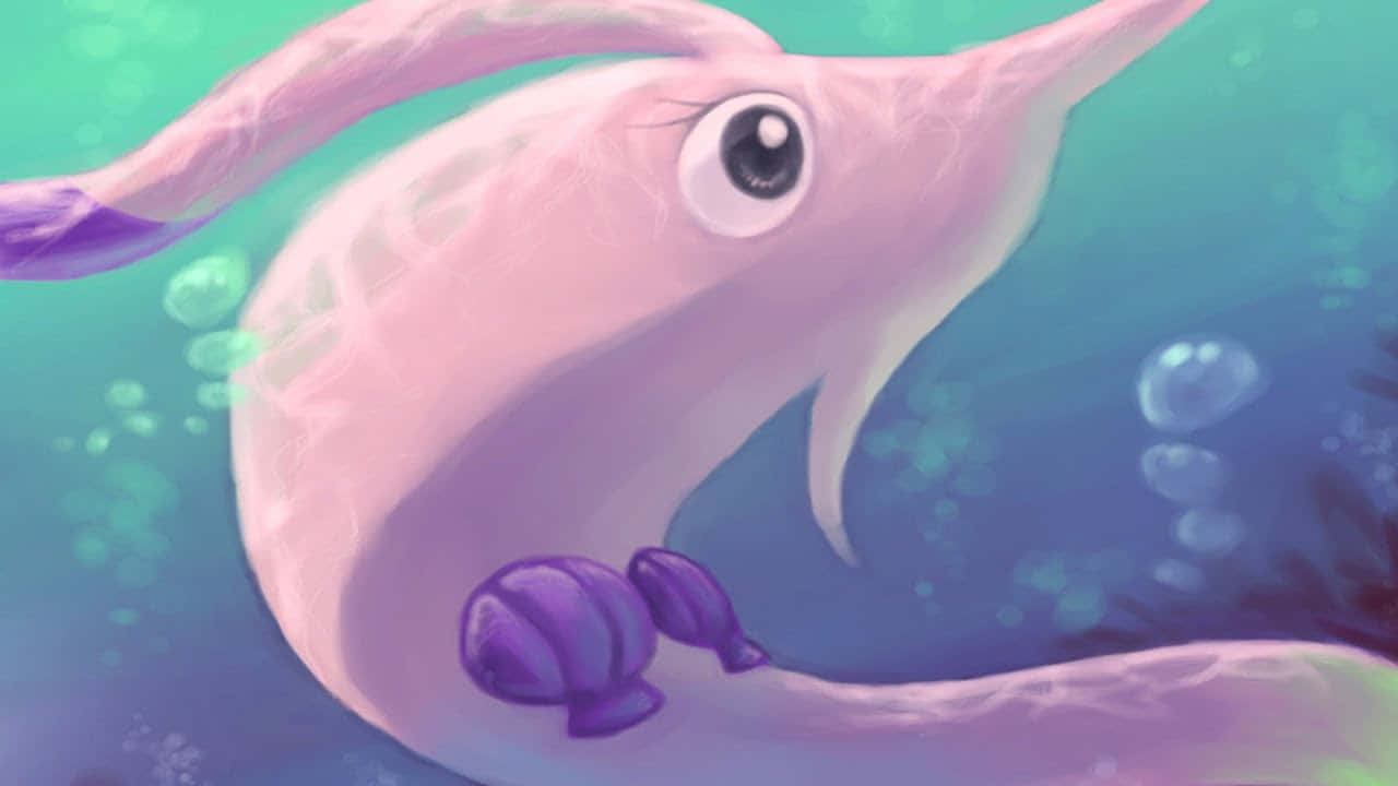 Gorebyss, pink cartoon dolphin, big eyes, HD Desktop Wallpaper