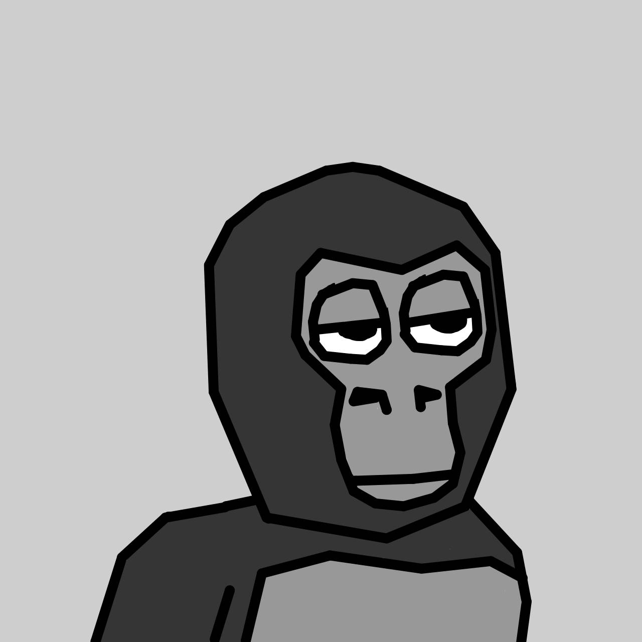 Uninterested Gorilla Tag Pfp, stylized cartoon gorilla, bored expression, HD Desktop Wallpaper
