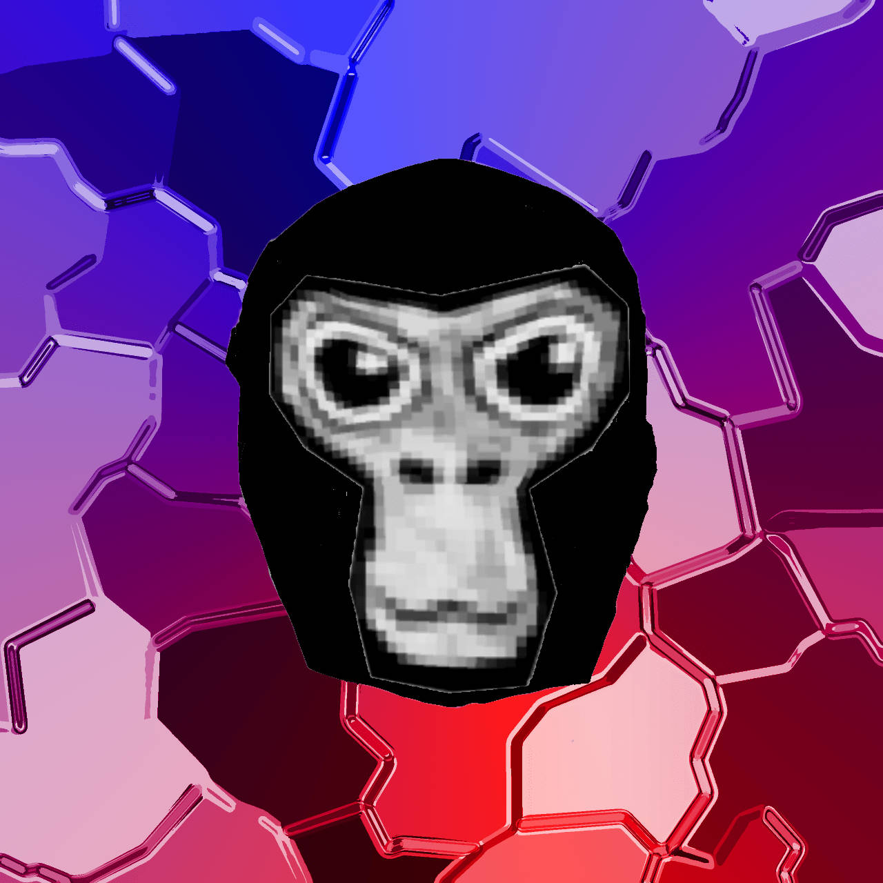 gorilla art, pixelated monkey head, grayscale, HD Desktop Wallpaper