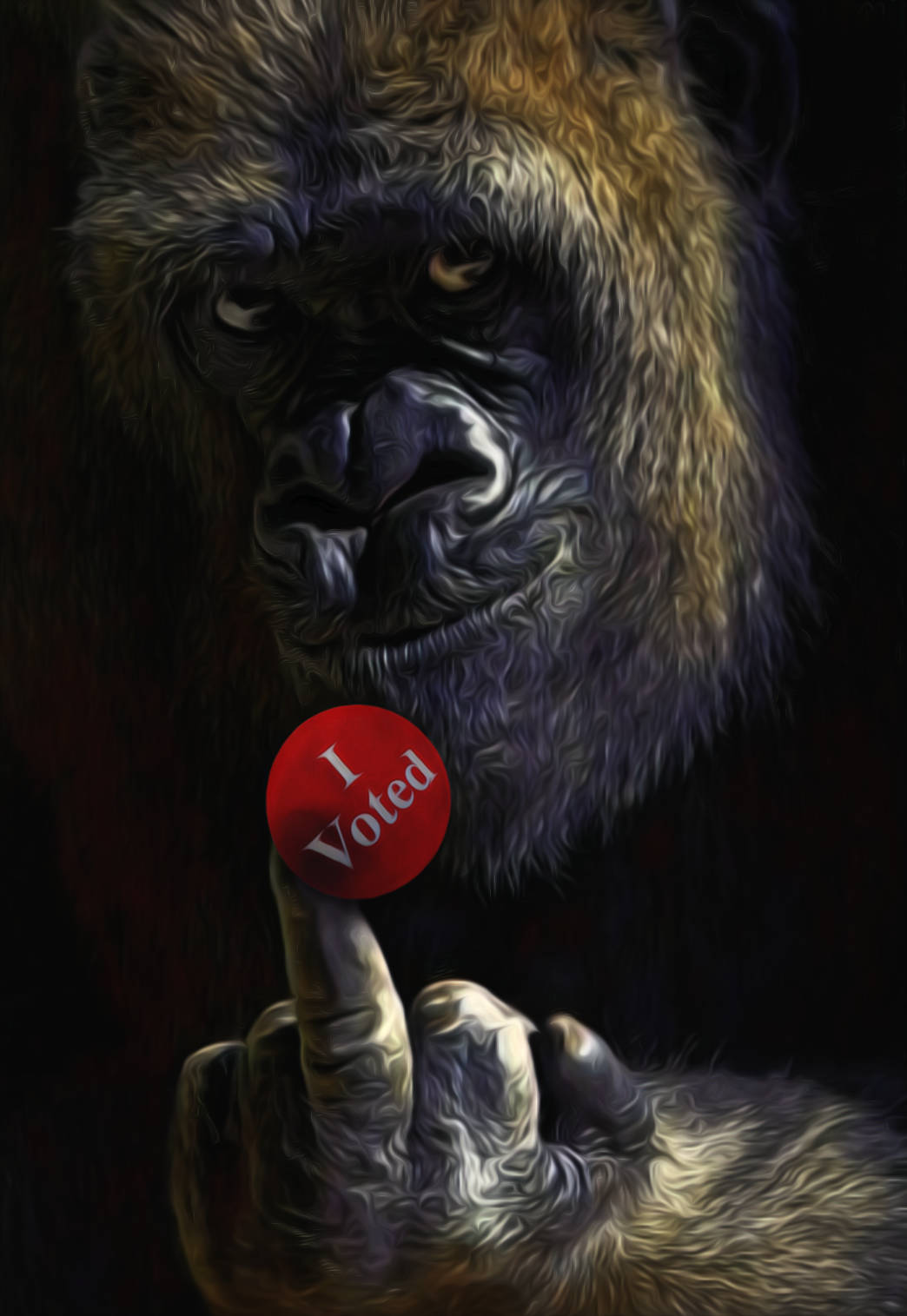 Gorilla Art, I Voted, red, HD Phone Wallpaper