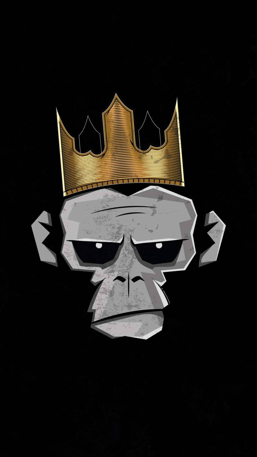black eyed gorilla iphone, gray monkey face, gold crown, HD Phone Wallpaper