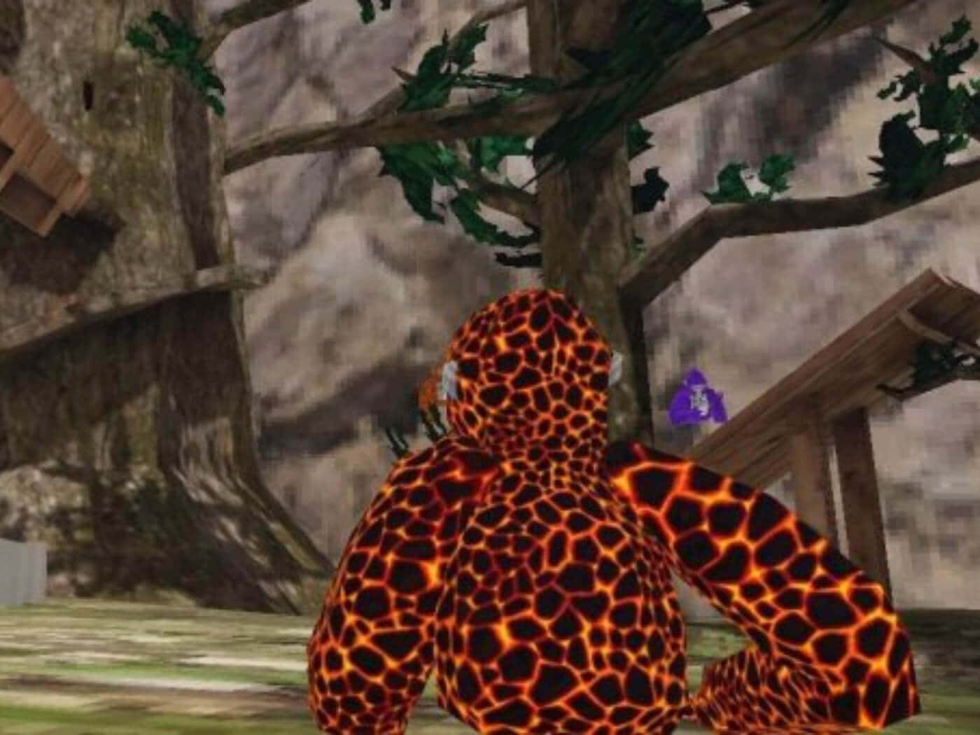 Gorilla Tag, sonic character, lava-patterned creature, HD Desktop Wallpaper