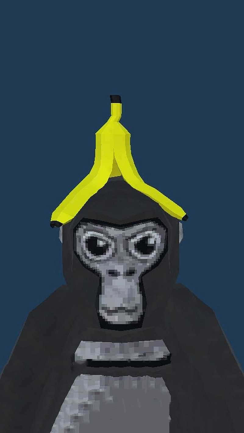 Gorilla Tag, banana peel, pixelated monkey, HD Phone Wallpaper