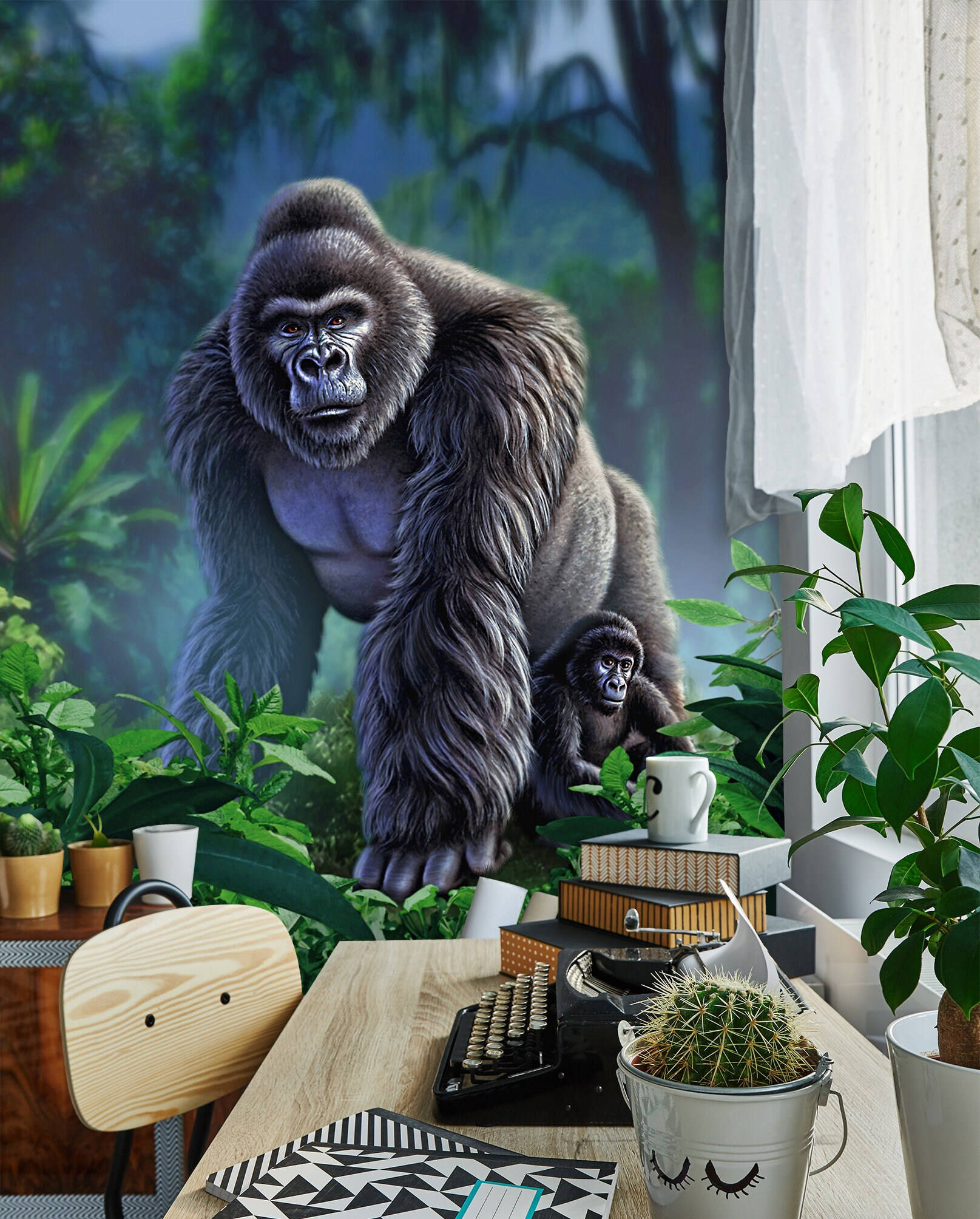Gorilla, baby, jungle, Full HD Phone Wallpaper