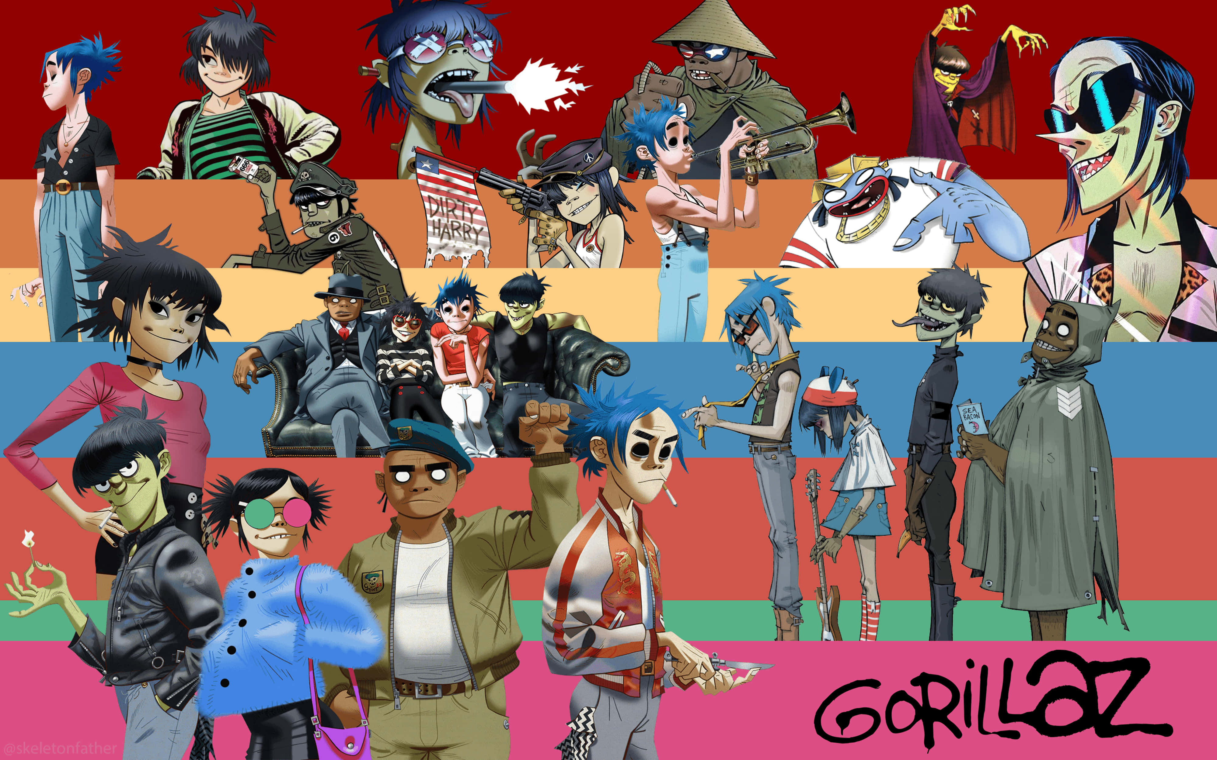 Gorillaz, 4K, animated characters, 4K Desktop Wallpaper