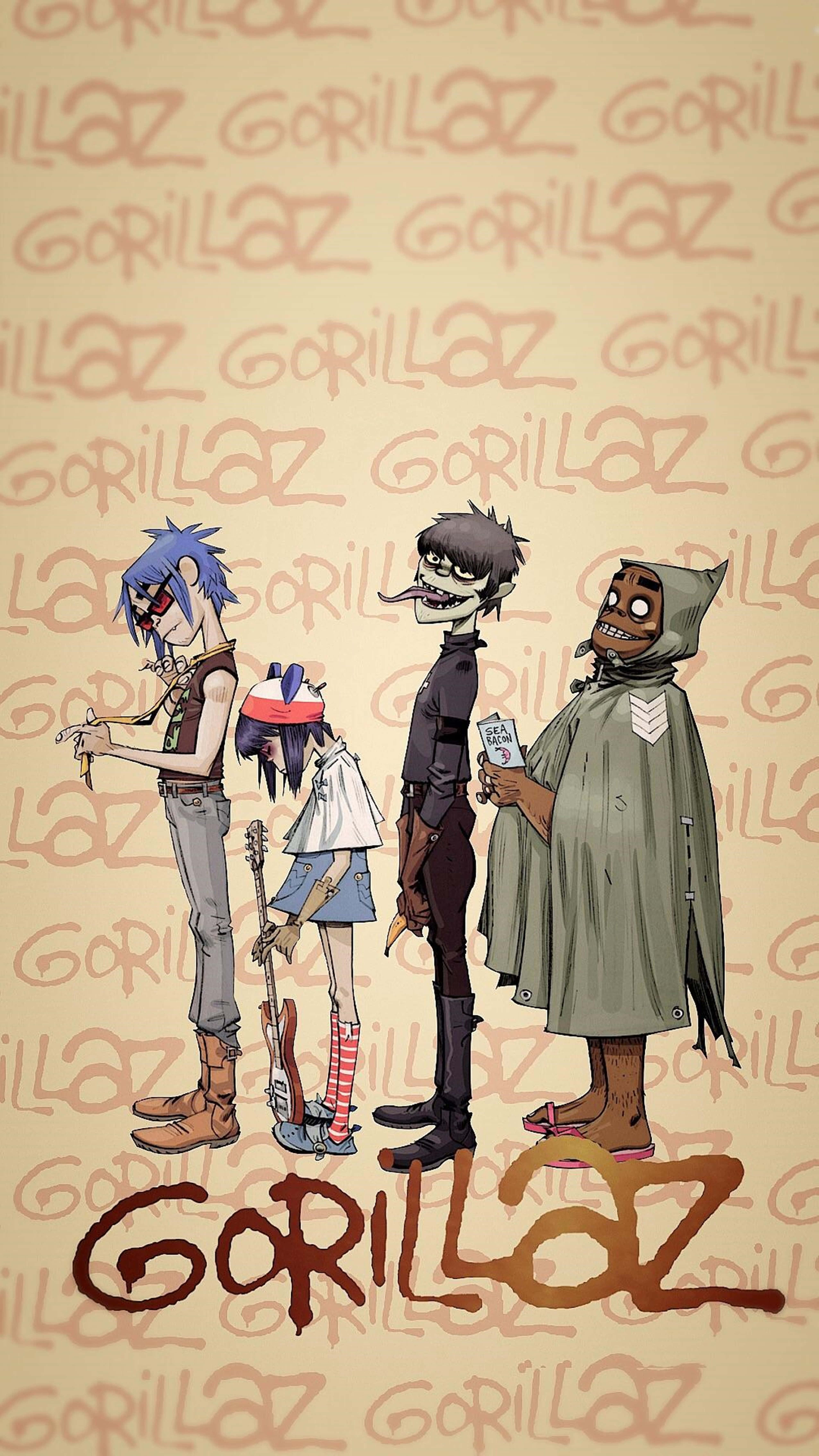 Gorillaz, 4K, cartoon band members, 5K Phone Wallpaper