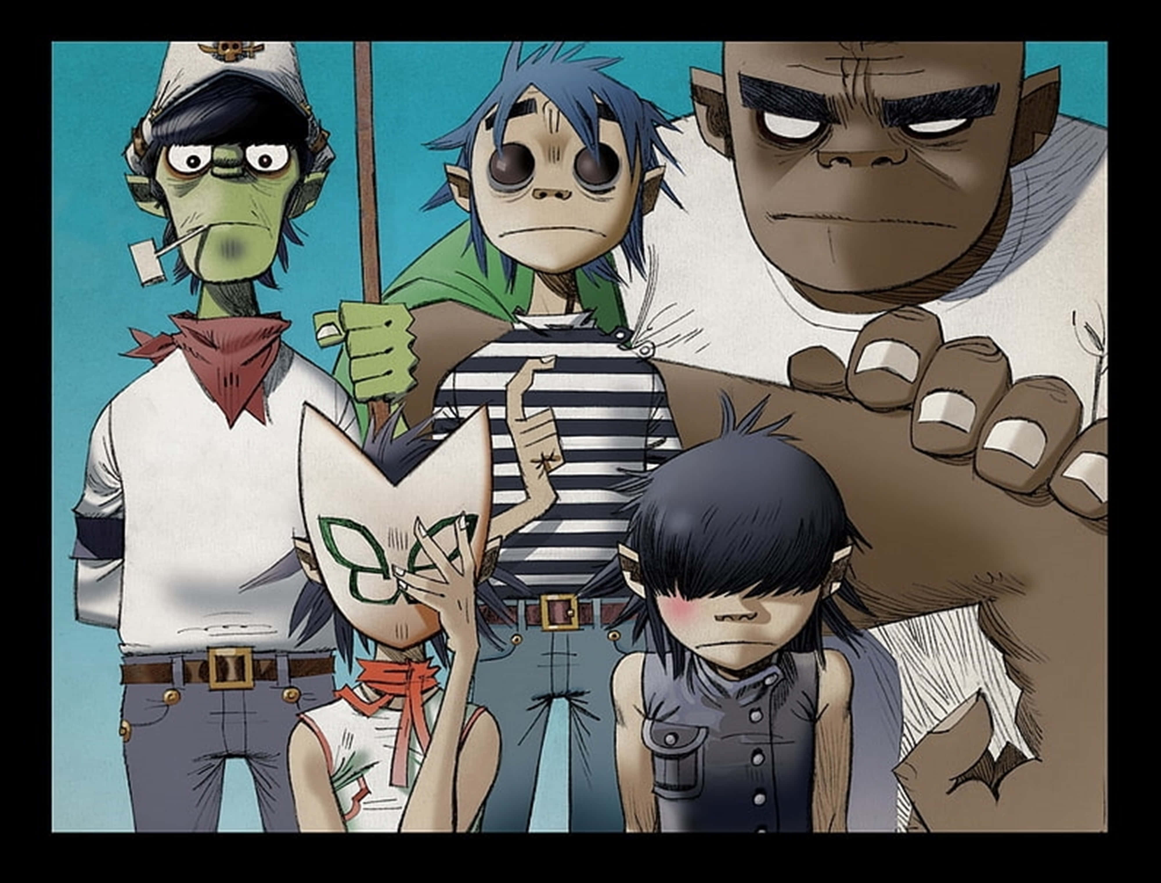 Gorillaz, cartoon characters, band members, 4K Desktop Wallpaper