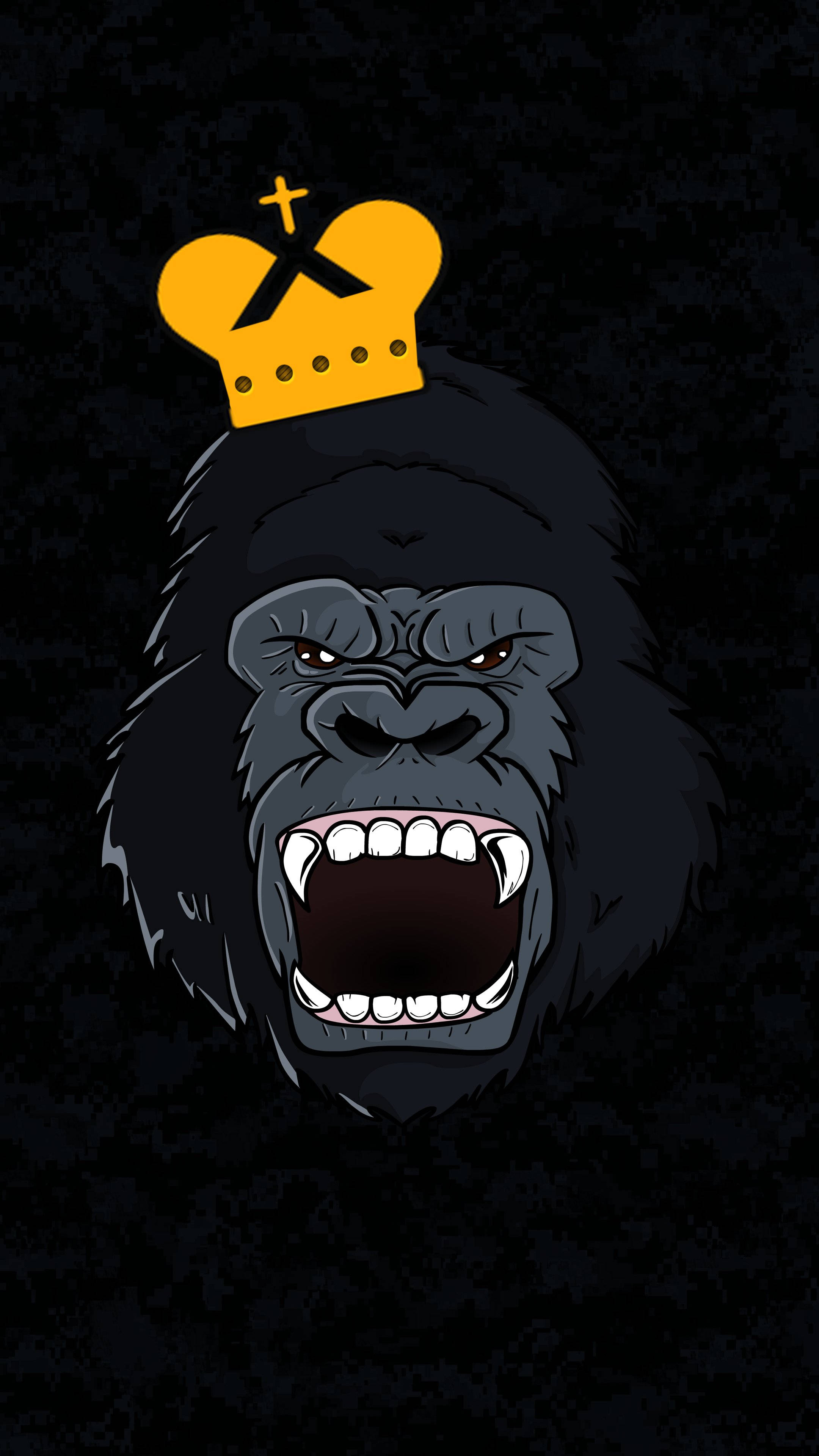 Gorillaz, yellow crowned gorilla, golden crown, 4K Phone Wallpaper