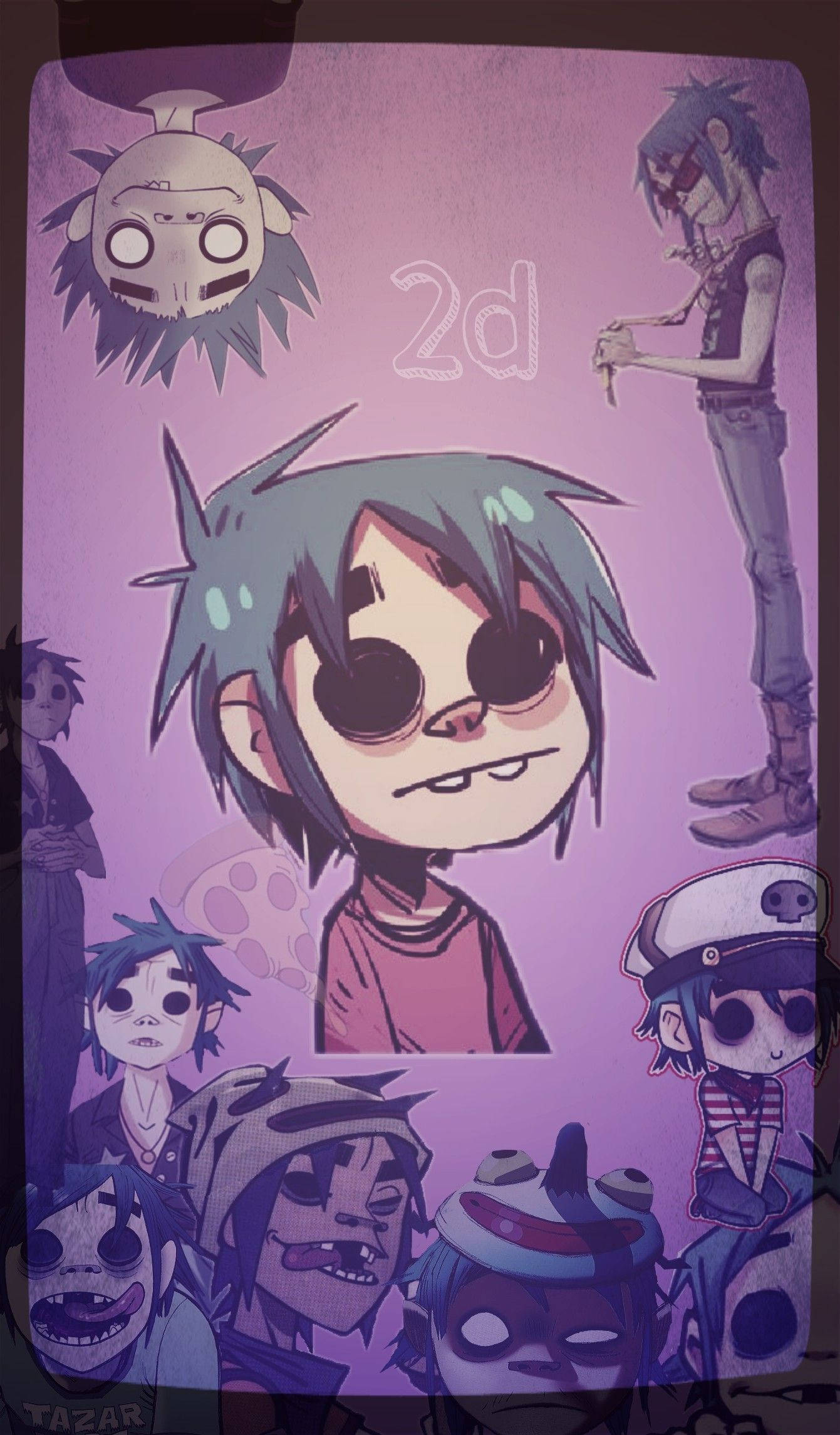 2D, Gorillaz, vibrant purple, Full HD Phone Wallpaper