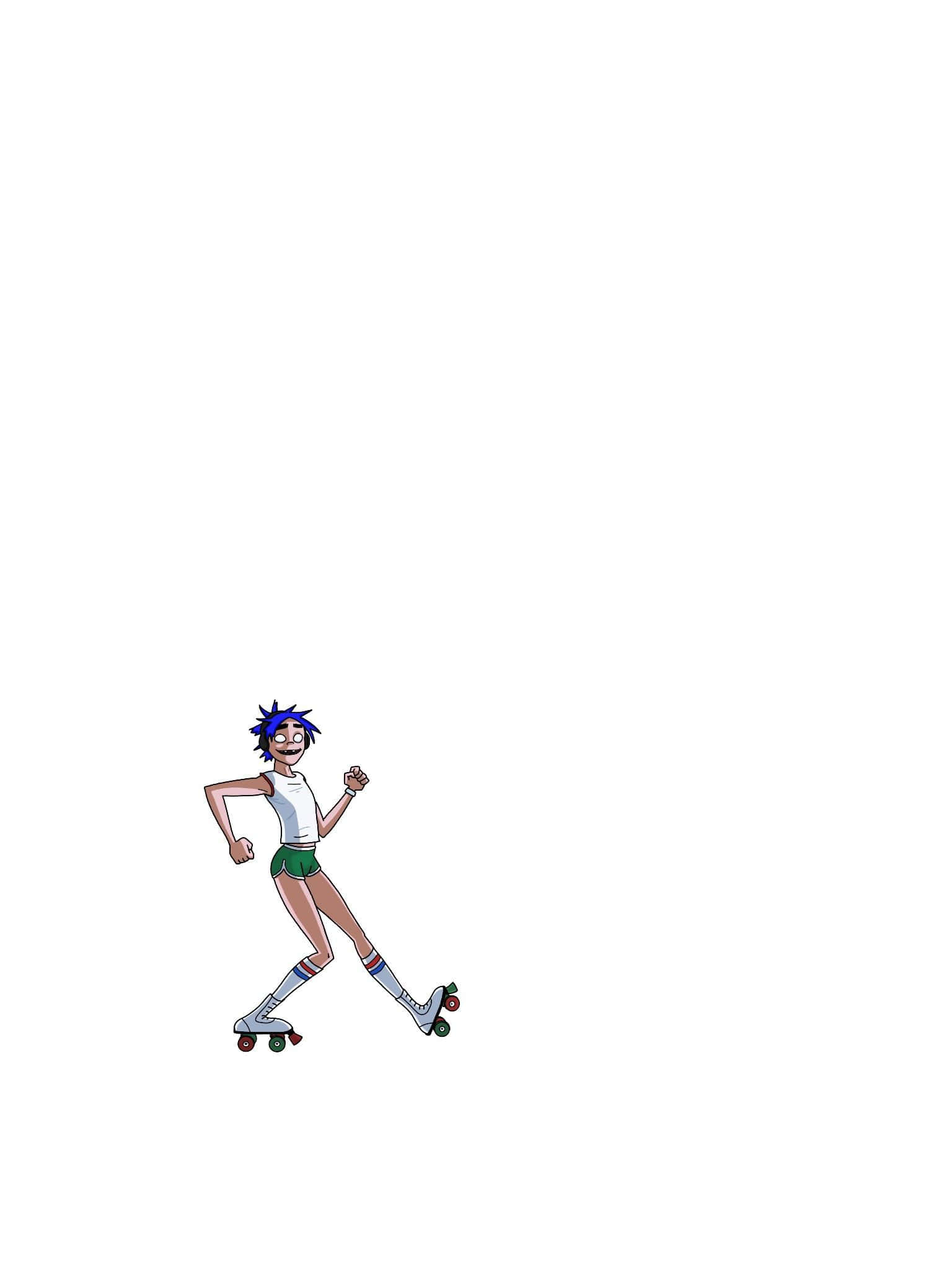 Gorillaz, 2D, roller skates, Full HD Phone Wallpaper