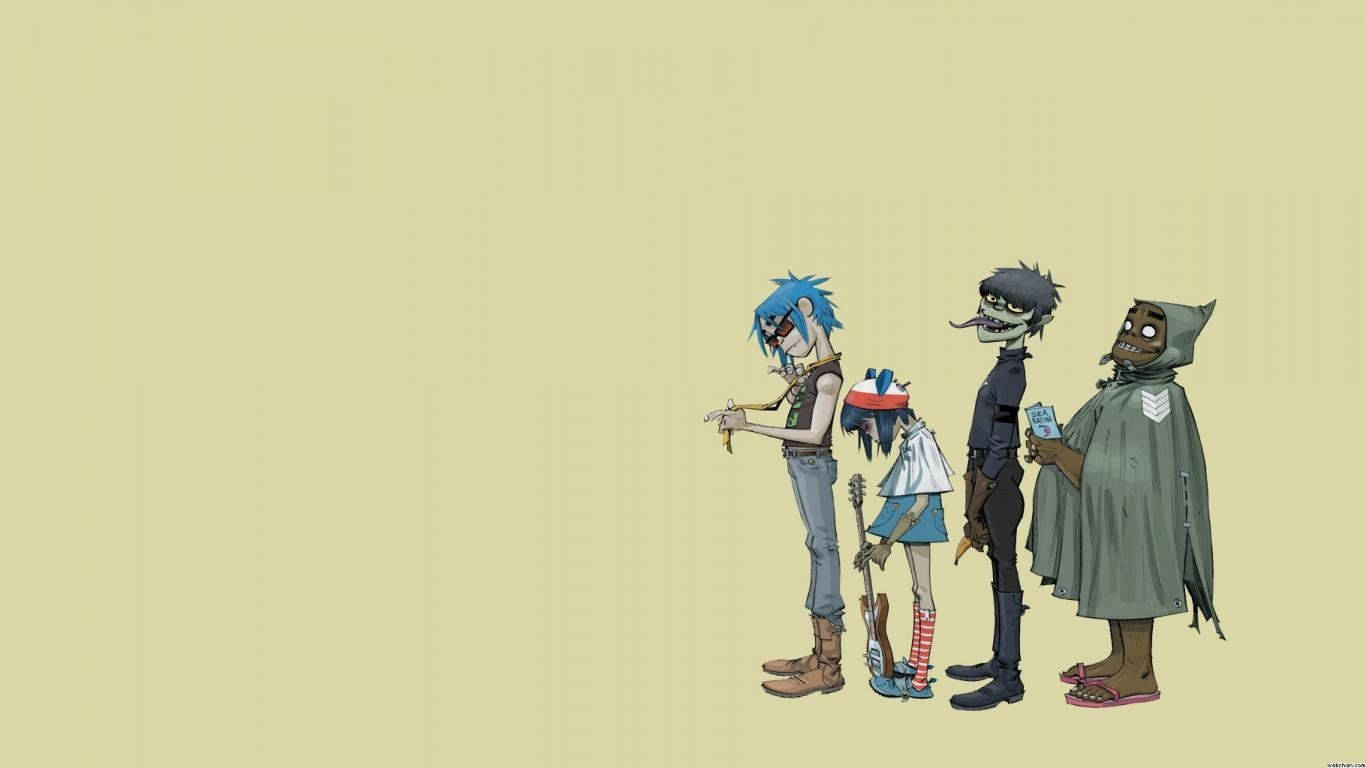 Gorillaz, cartoon band members, instruments, HD Desktop Wallpaper