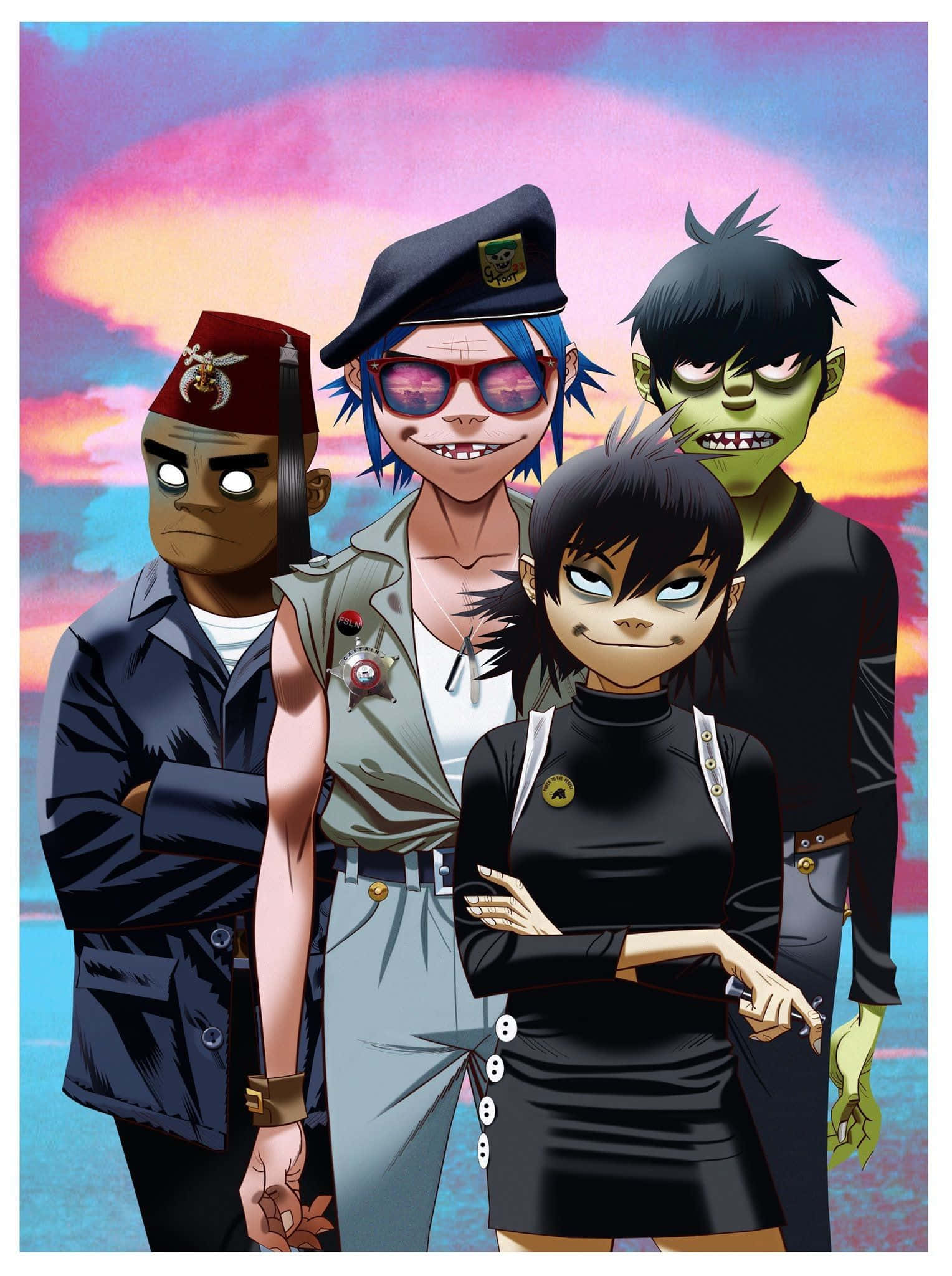 Gorillaz, iPhone, band members, Full HD Phone Wallpaper
