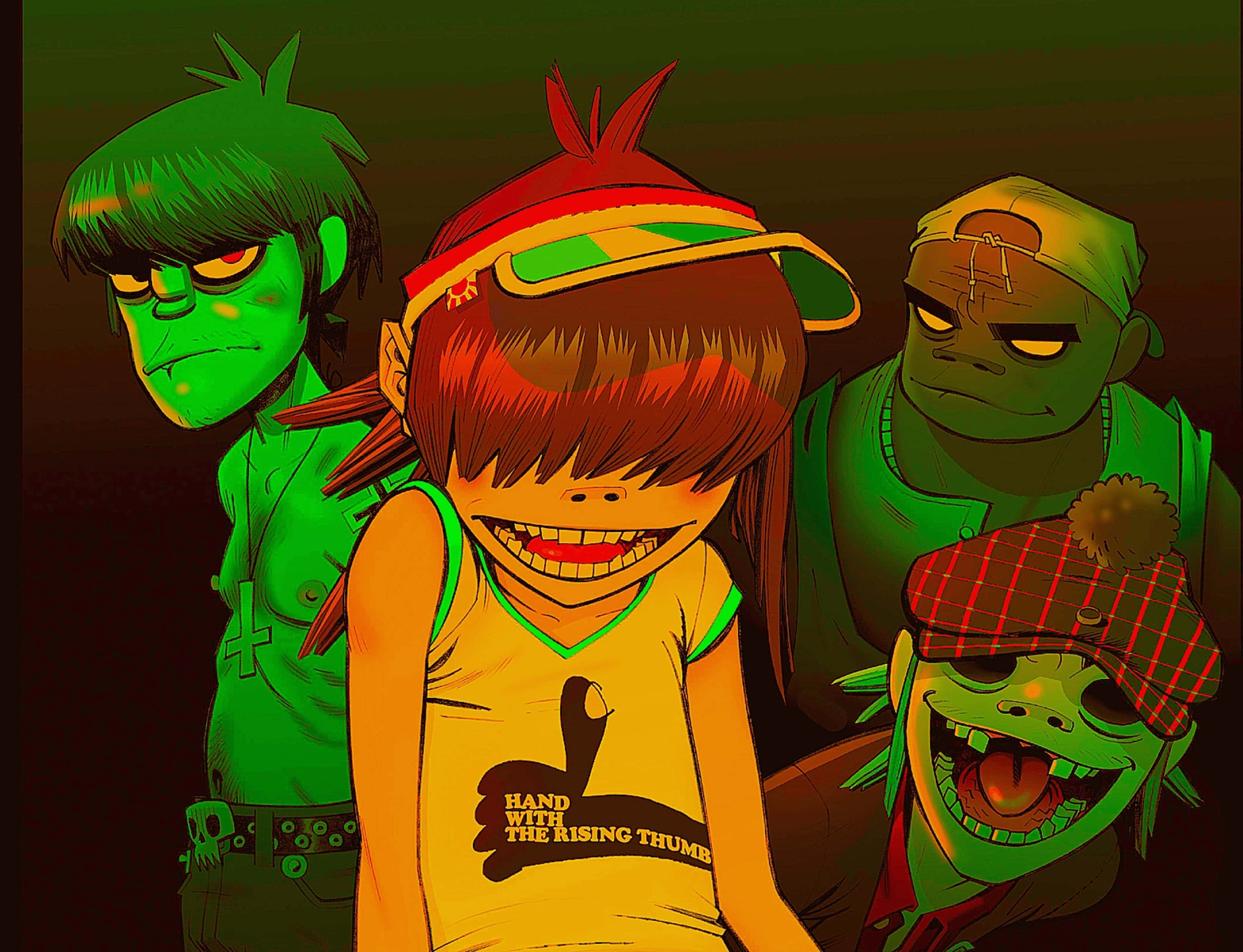 Gorillaz, 4K, neon aesthetic, 4K Desktop Wallpaper