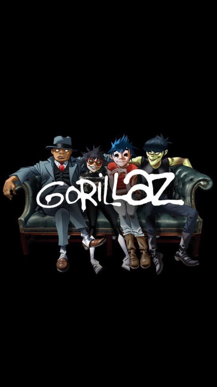 Gorillaz, iPhone, vintage green couch, HD Phone Wallpaper