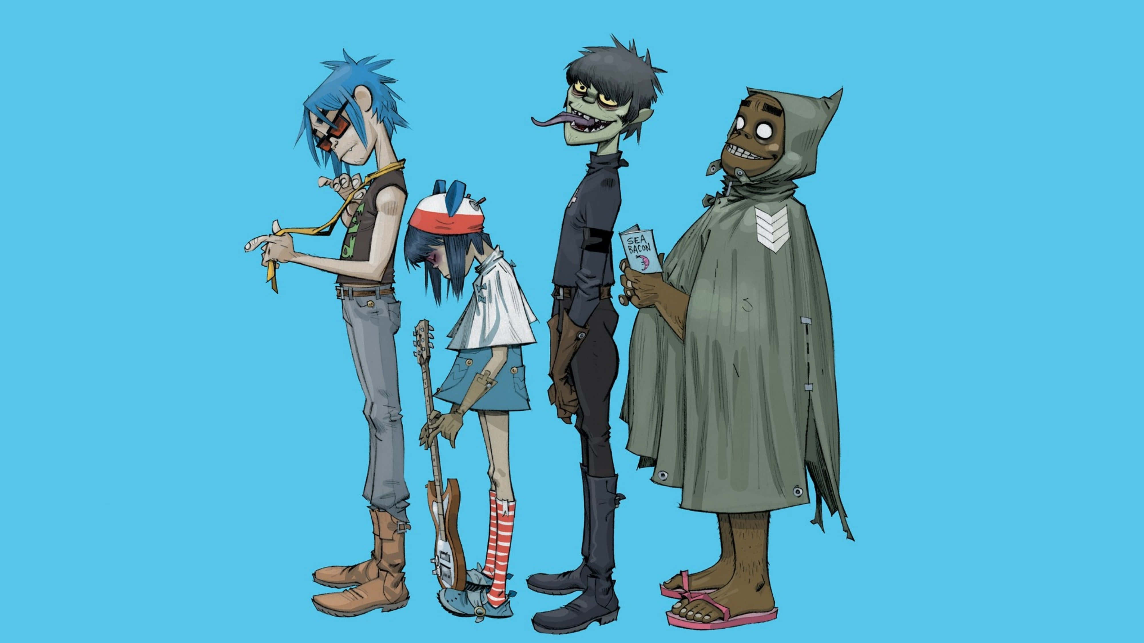 Gorillaz, 4K, blue aesthetic, 4K Desktop Wallpaper