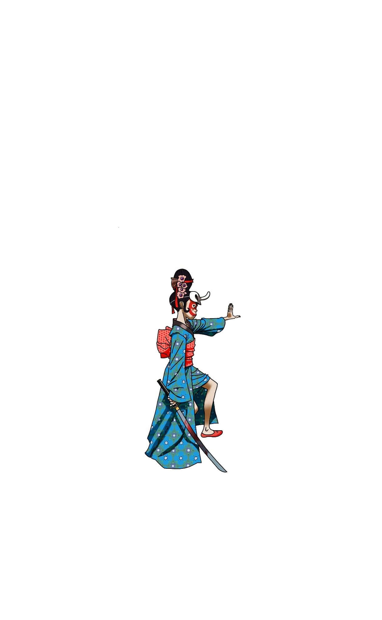 Gorillaz, iPhone, samurai woman, Full HD Phone Wallpaper