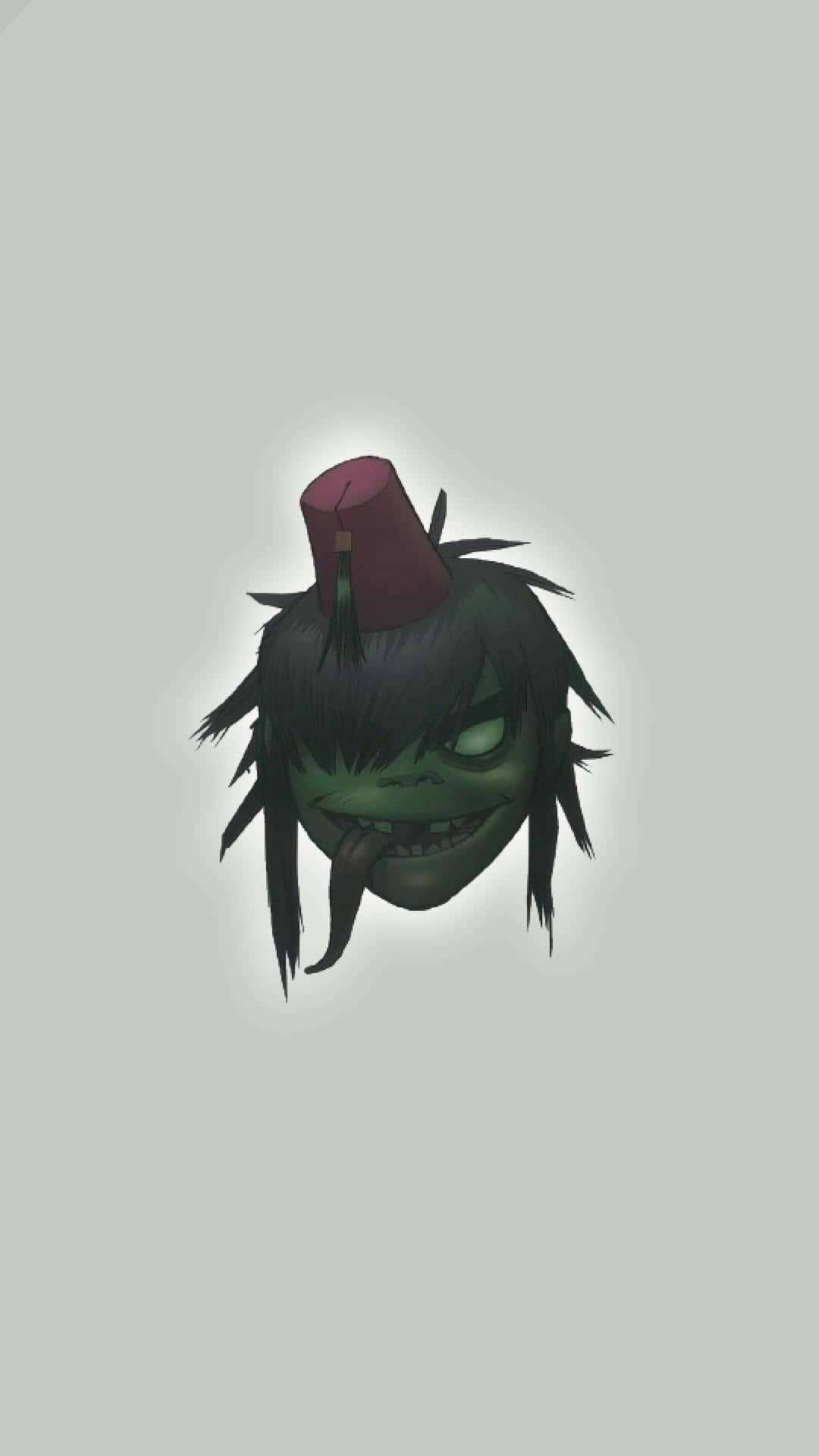 Gorillaz, zombie head, black hair, Full HD Phone Wallpaper