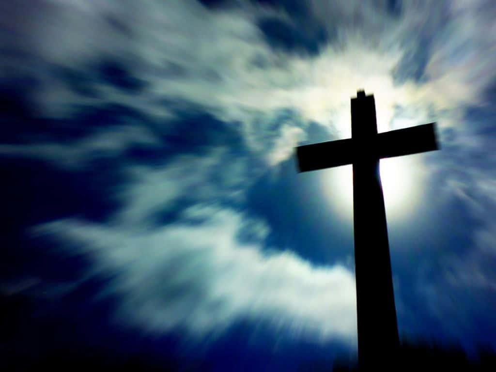 gospel, black cross silhouette, dramatic sky, SD Desktop Wallpaper