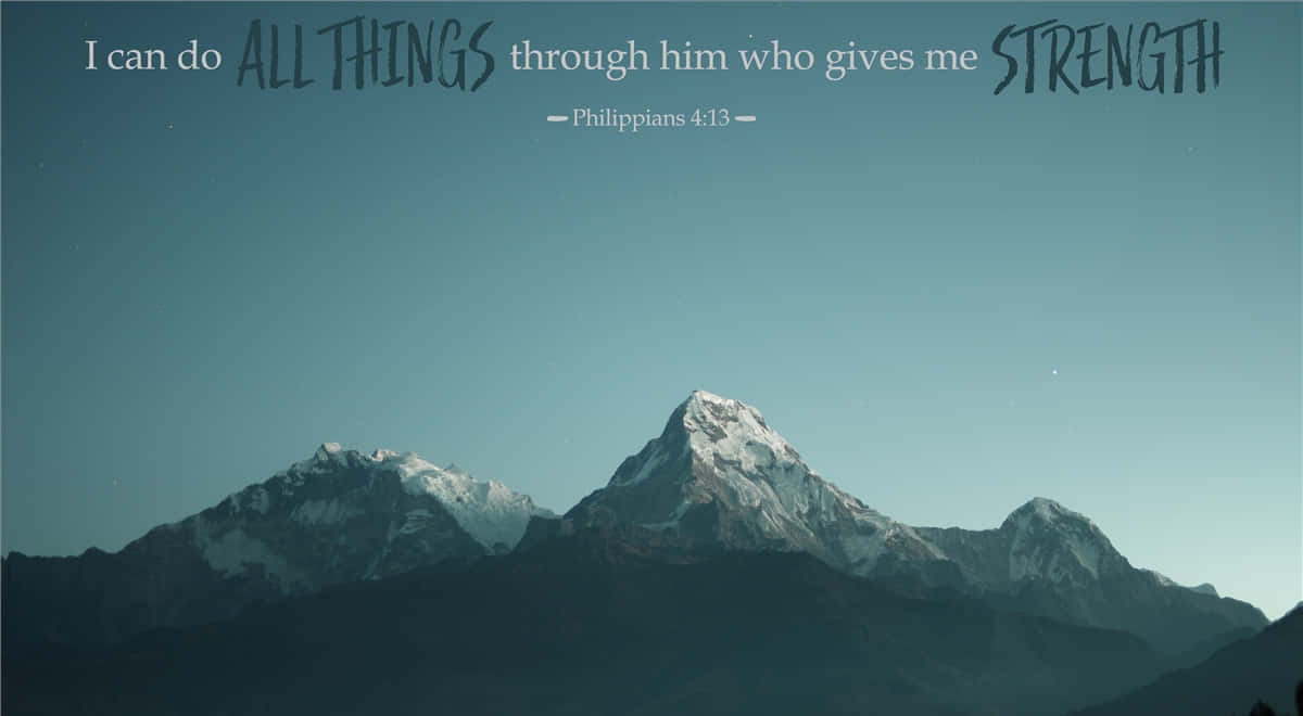 Gospel Music, teal sky, snow-capped mountain peaks, SD Desktop Wallpaper