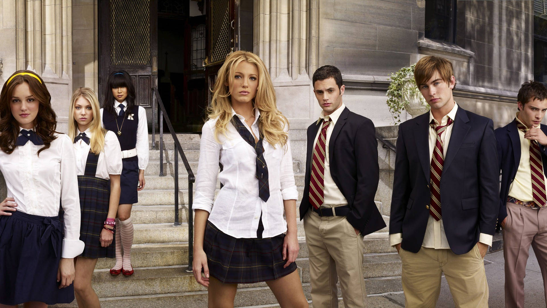 Gossip Girl, students, uniform, Full HD Desktop Wallpaper