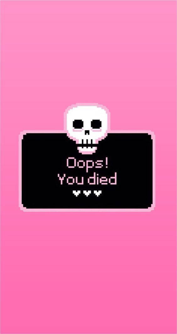 Goth Aesthetic, black death message box, vibrant pink gradient background, SD Phone Wallpaper