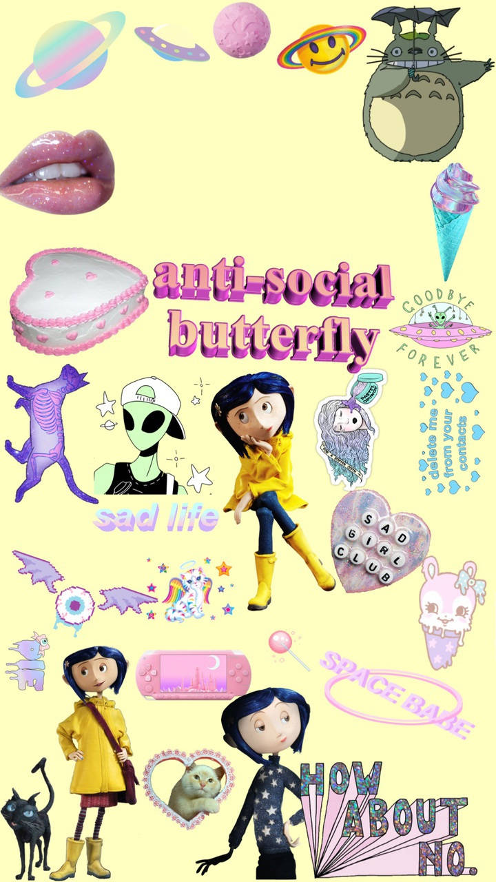 Goth Aesthetic, anime characters, space-themed stickers, HD Phone Wallpaper