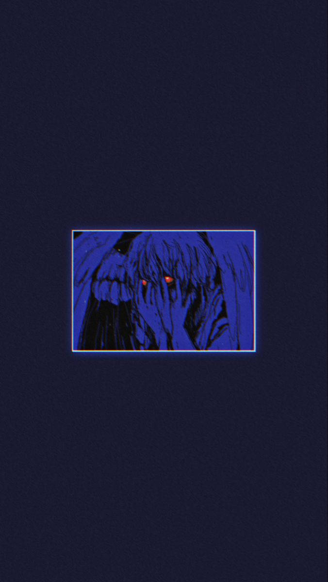 Goth Aesthetic, glowing red eyes, blue fur, SD Phone Wallpaper