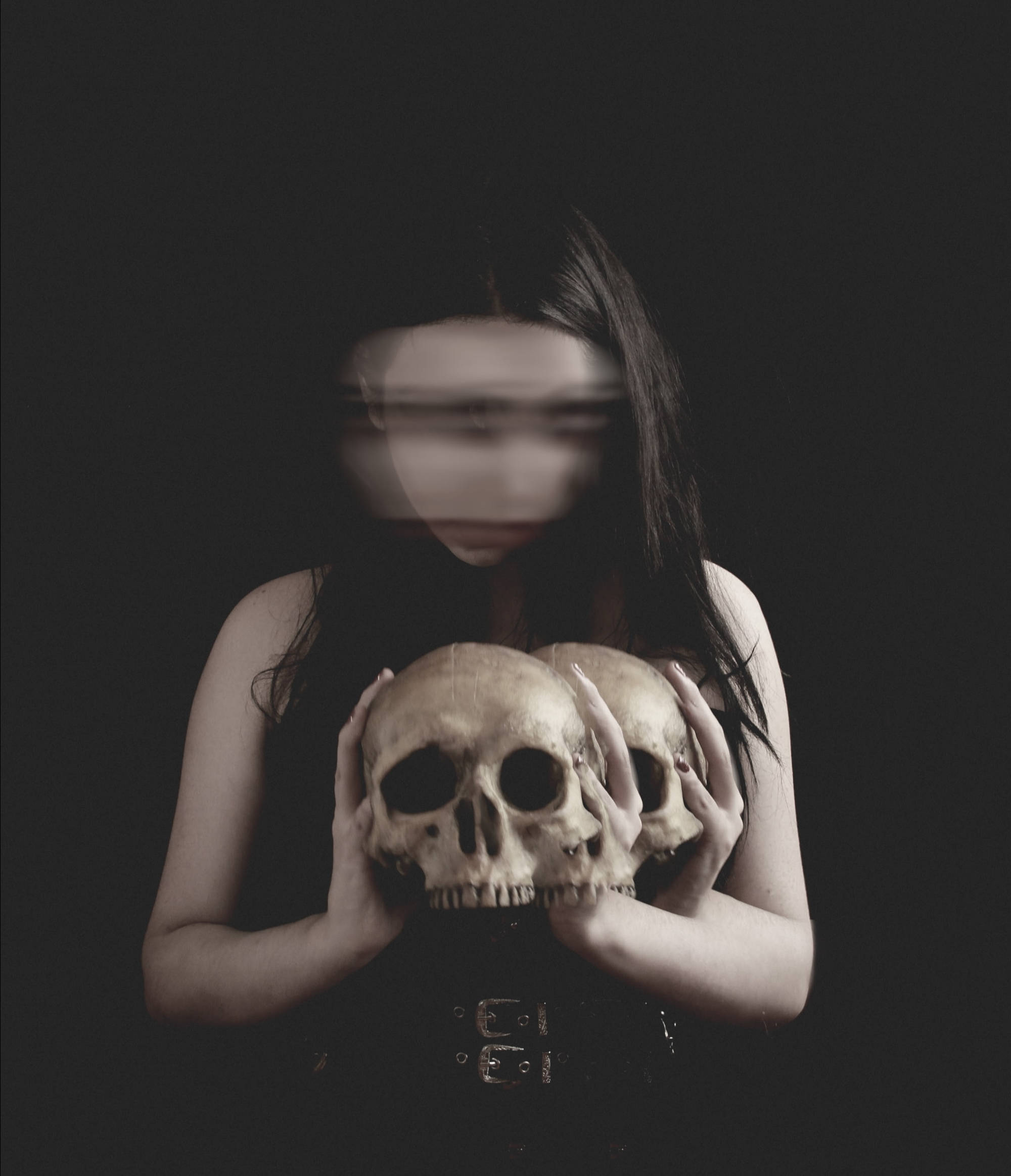 Goth Girl, skeleton, skulls, Full HD Phone Wallpaper