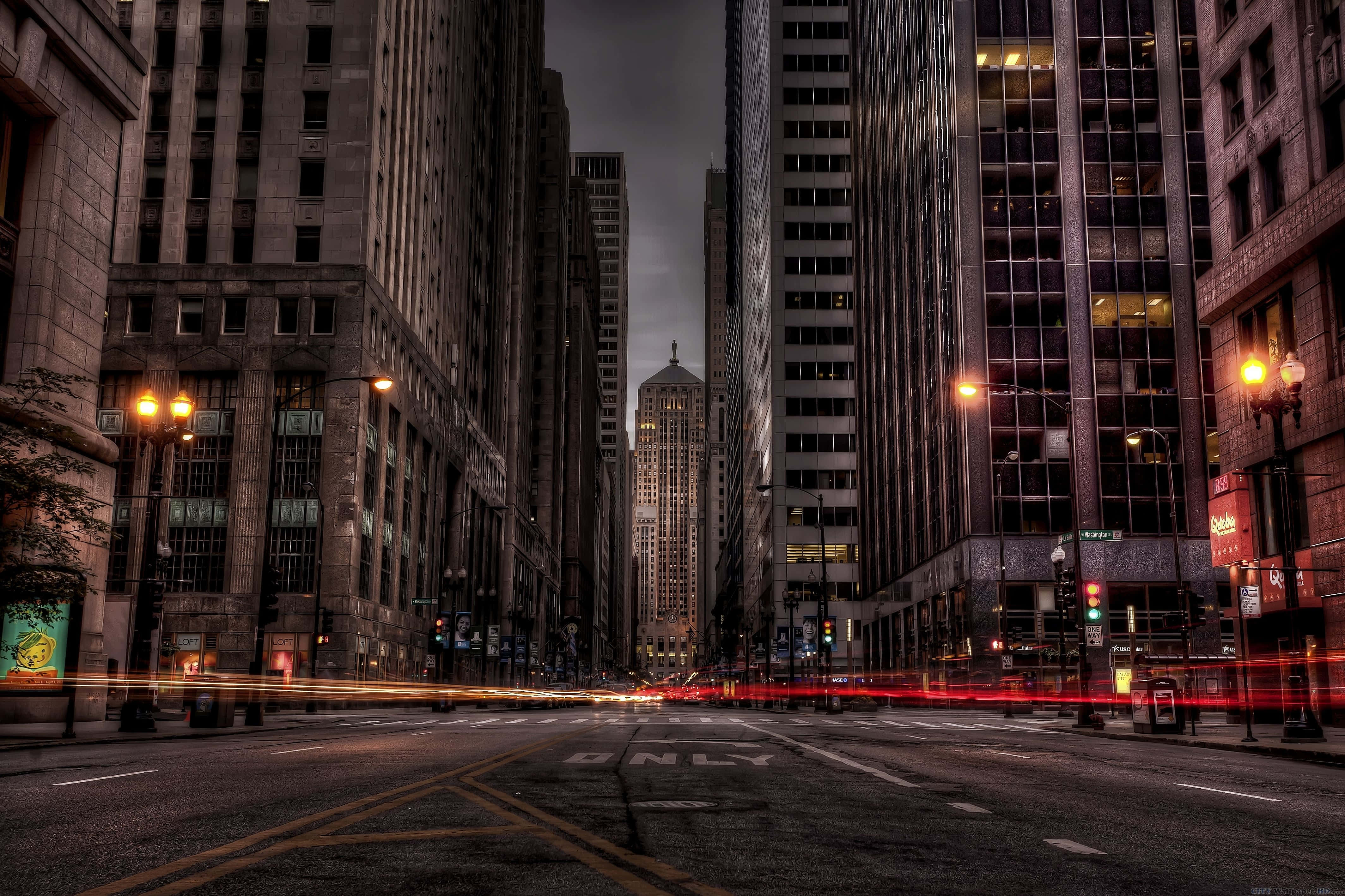Gotham City, dusk, towering buildings, 4K Desktop Wallpaper
