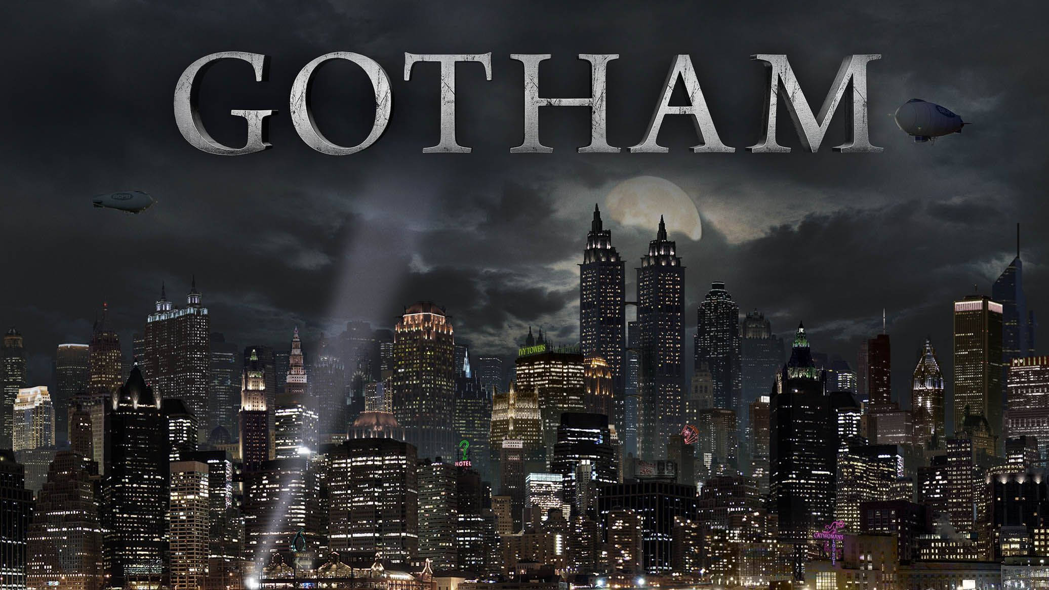 Gotham, cityscape, night, Full HD Desktop Wallpaper