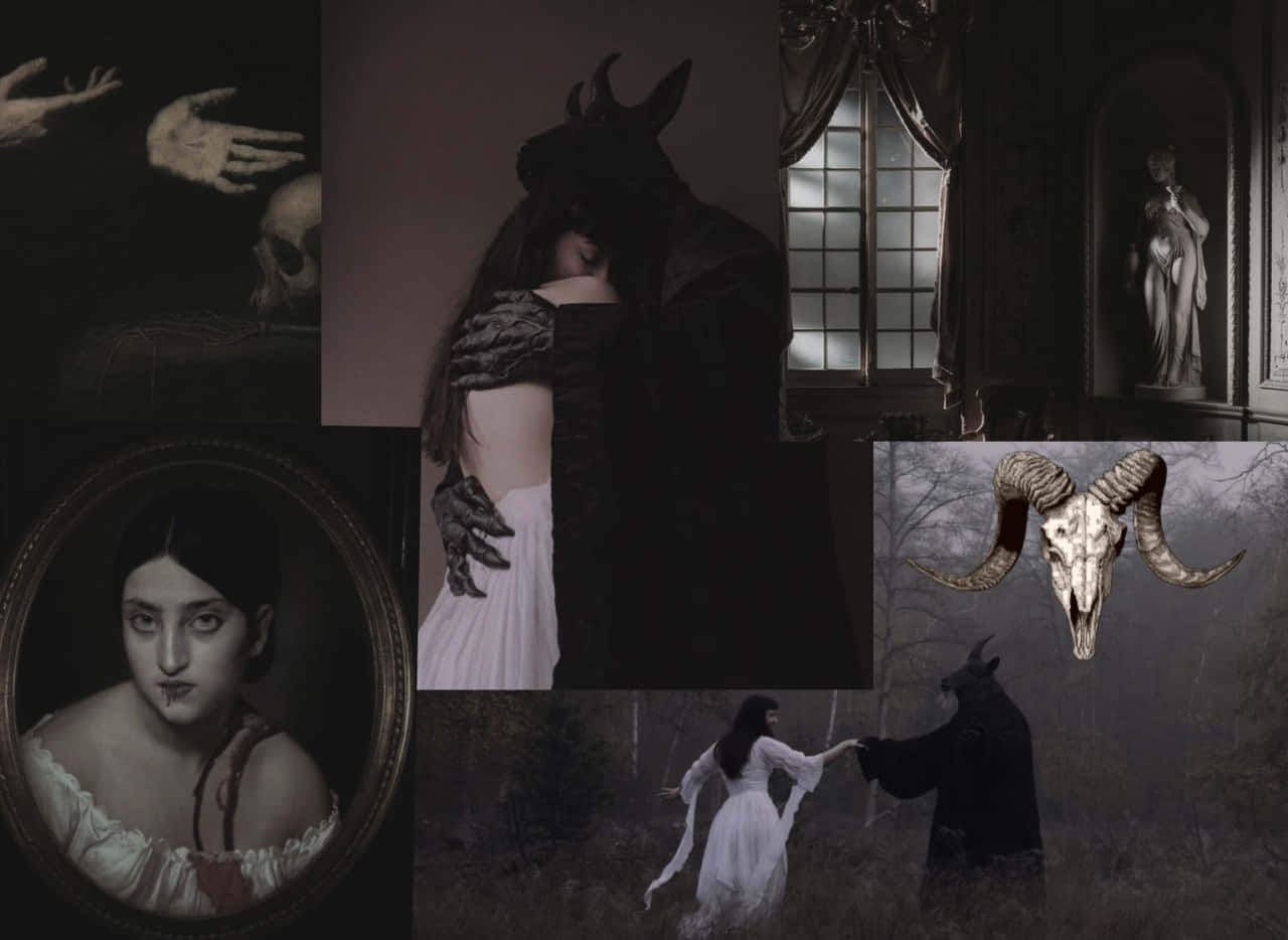Gothic Aesthetic, demon, woman, HD Desktop Wallpaper