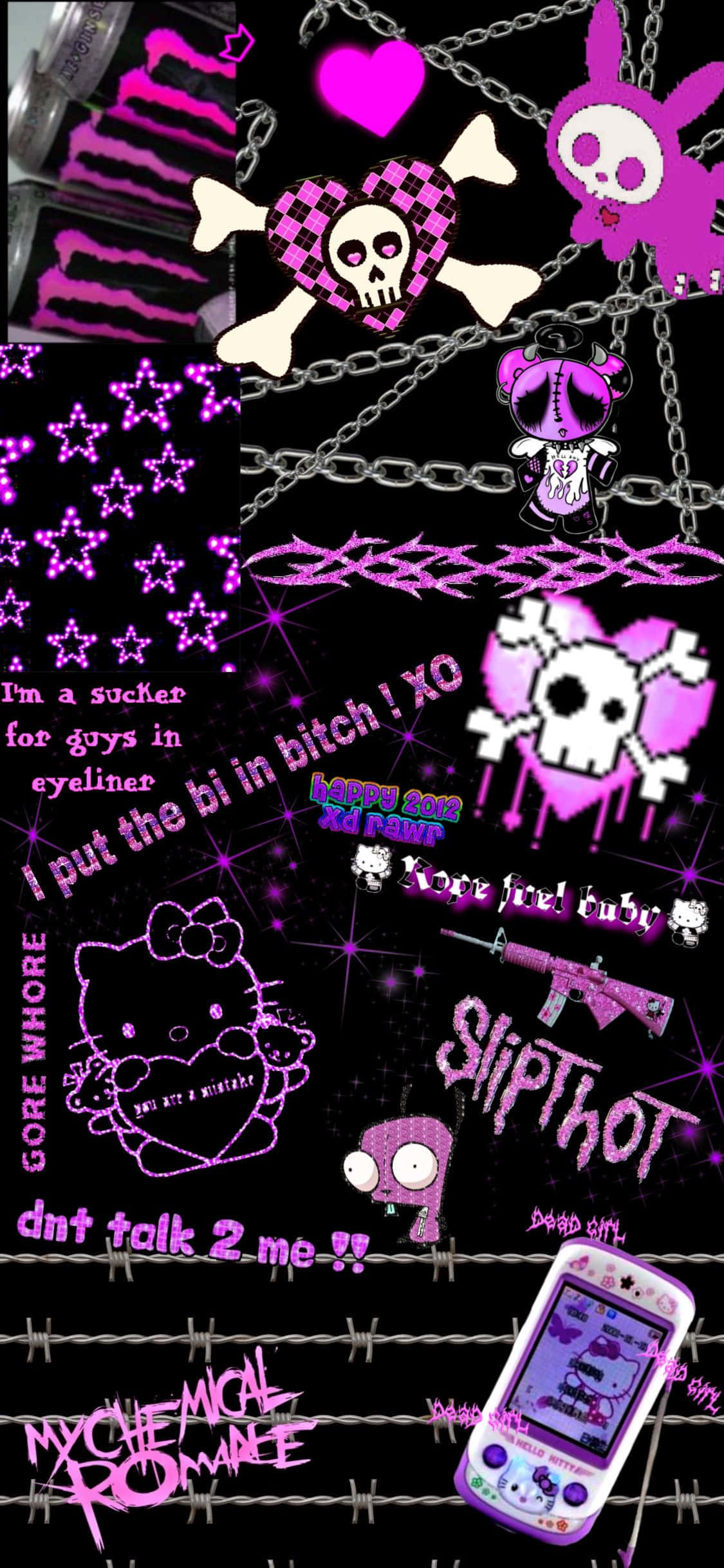 Gothic Aesthetic, pink, black, Full HD Phone Wallpaper