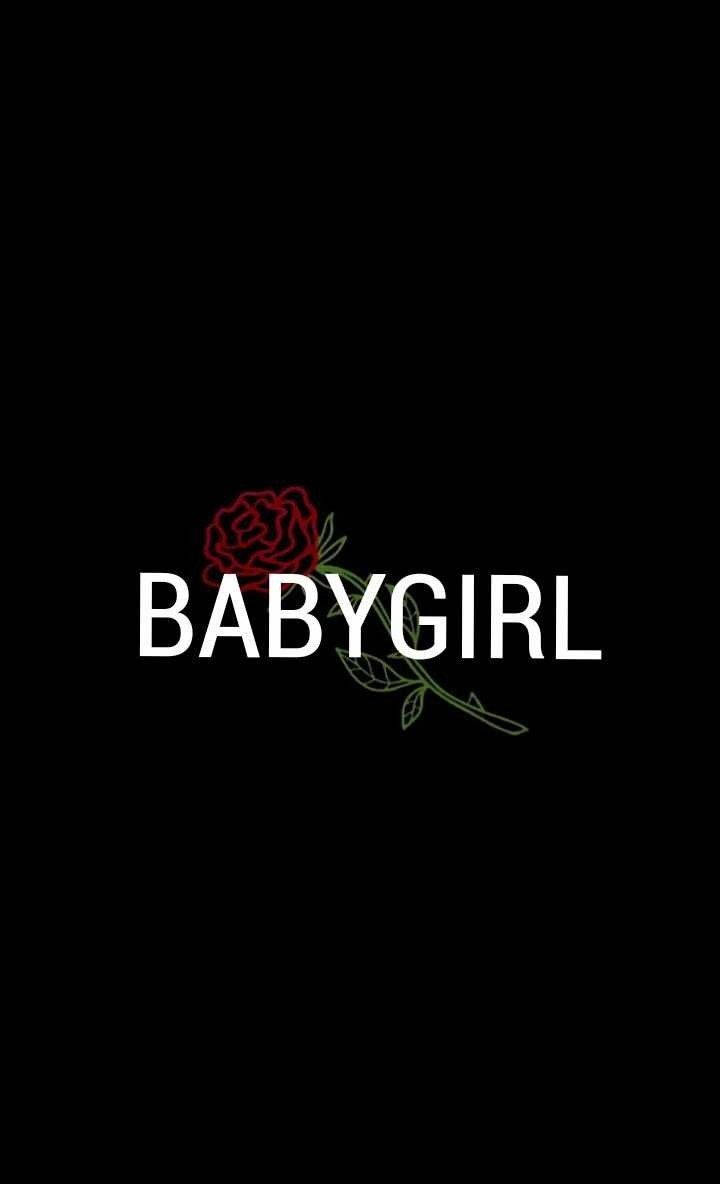 Baby Girl Gothic Rose Aesthetic, black background, red rose graphic, SD Phone Wallpaper