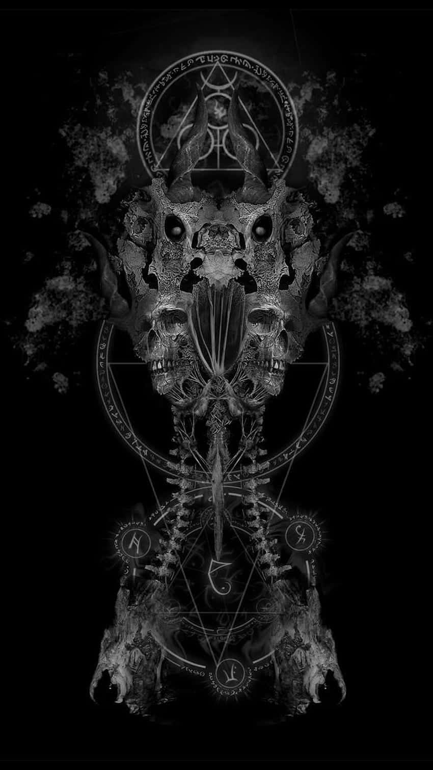 Gothic Symmetry Artwork, black and white, occult artwork, HD Phone Wallpaper