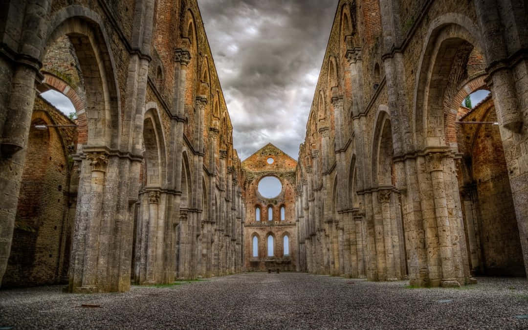 Gothic Architecture, ancient cathedral, ruined abbey, SD Desktop Wallpaper