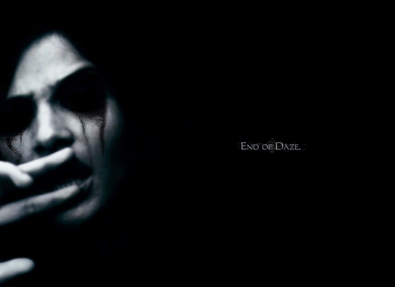 Dark Gothic Fantasy Scene, person's face, tear streaks, SD Desktop Wallpaper