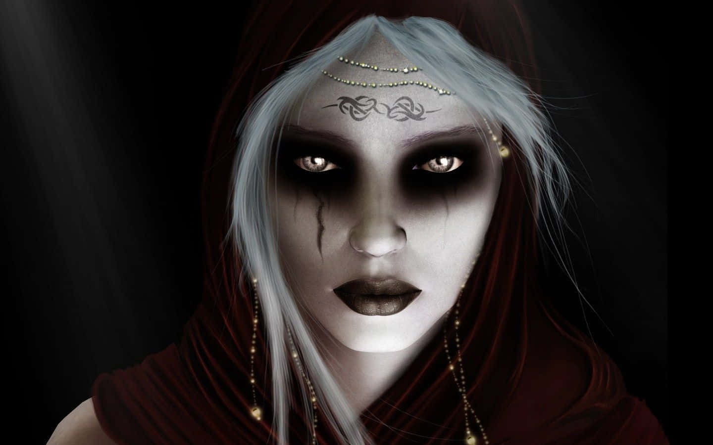 Gothic Fashion, silver hair, dark makeup, HD Desktop Wallpaper