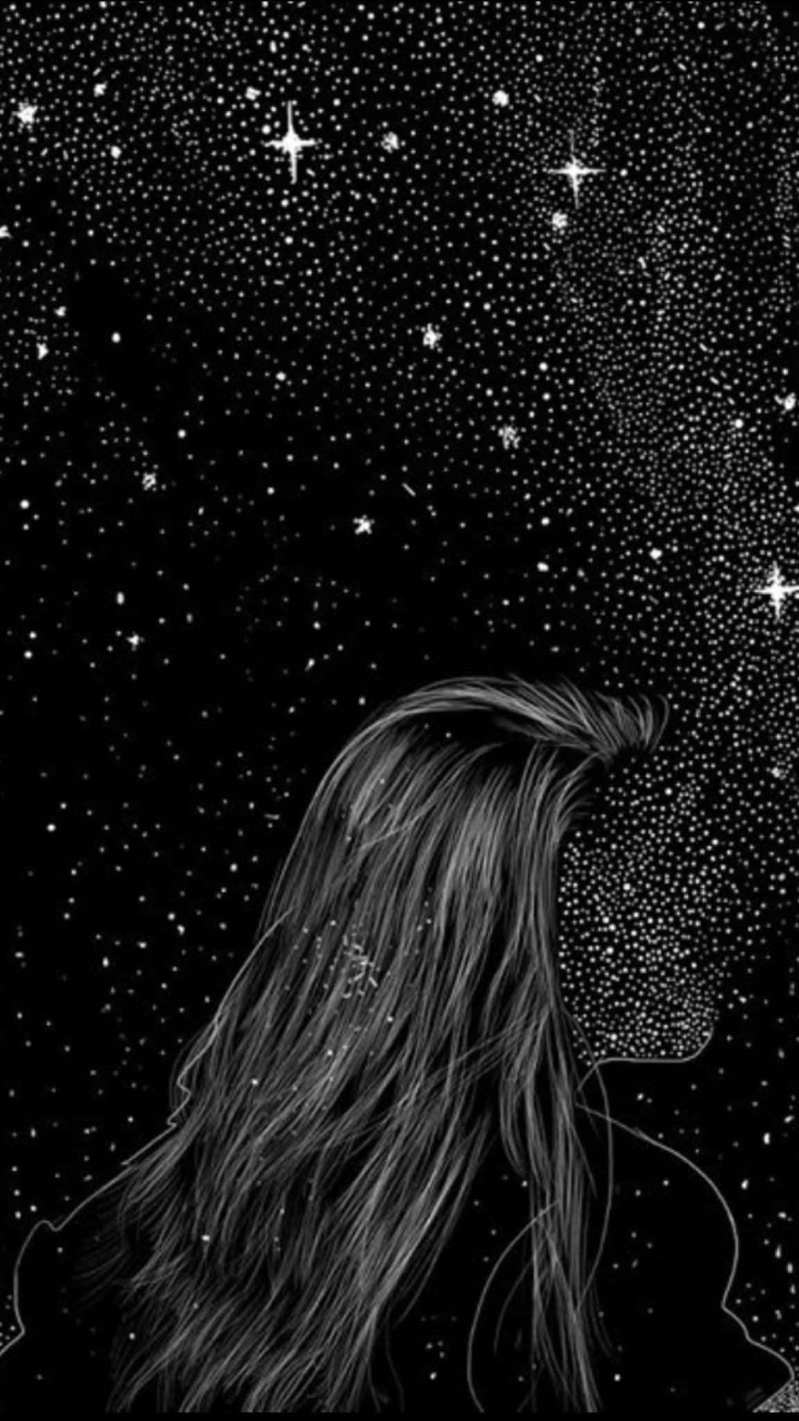 Gothic iPhone, starry night sky, twinkling stars, Full HD Phone Wallpaper