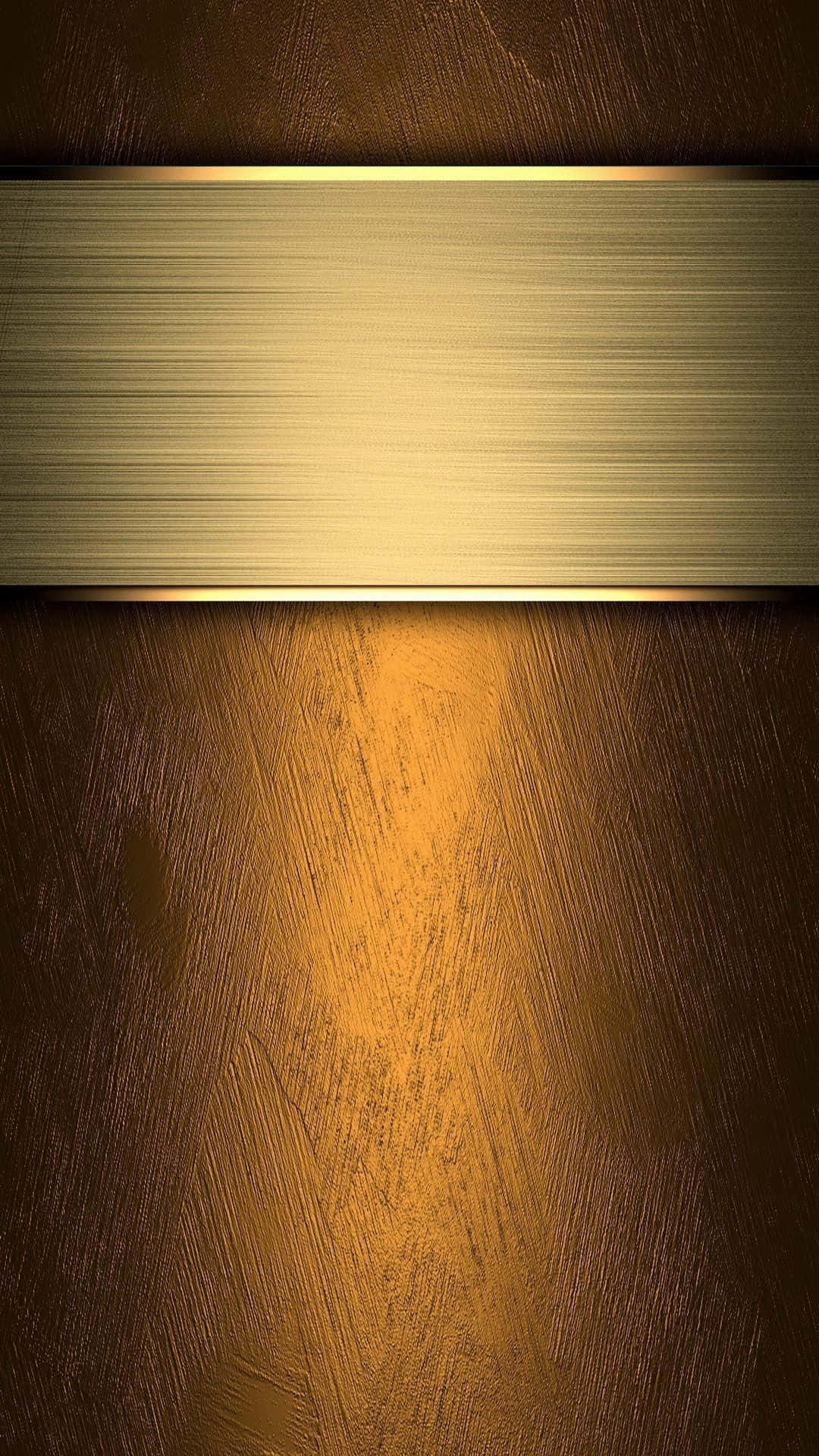brushed gold, dark wood grain, warm ambient lighting, Full HD Phone Wallpaper