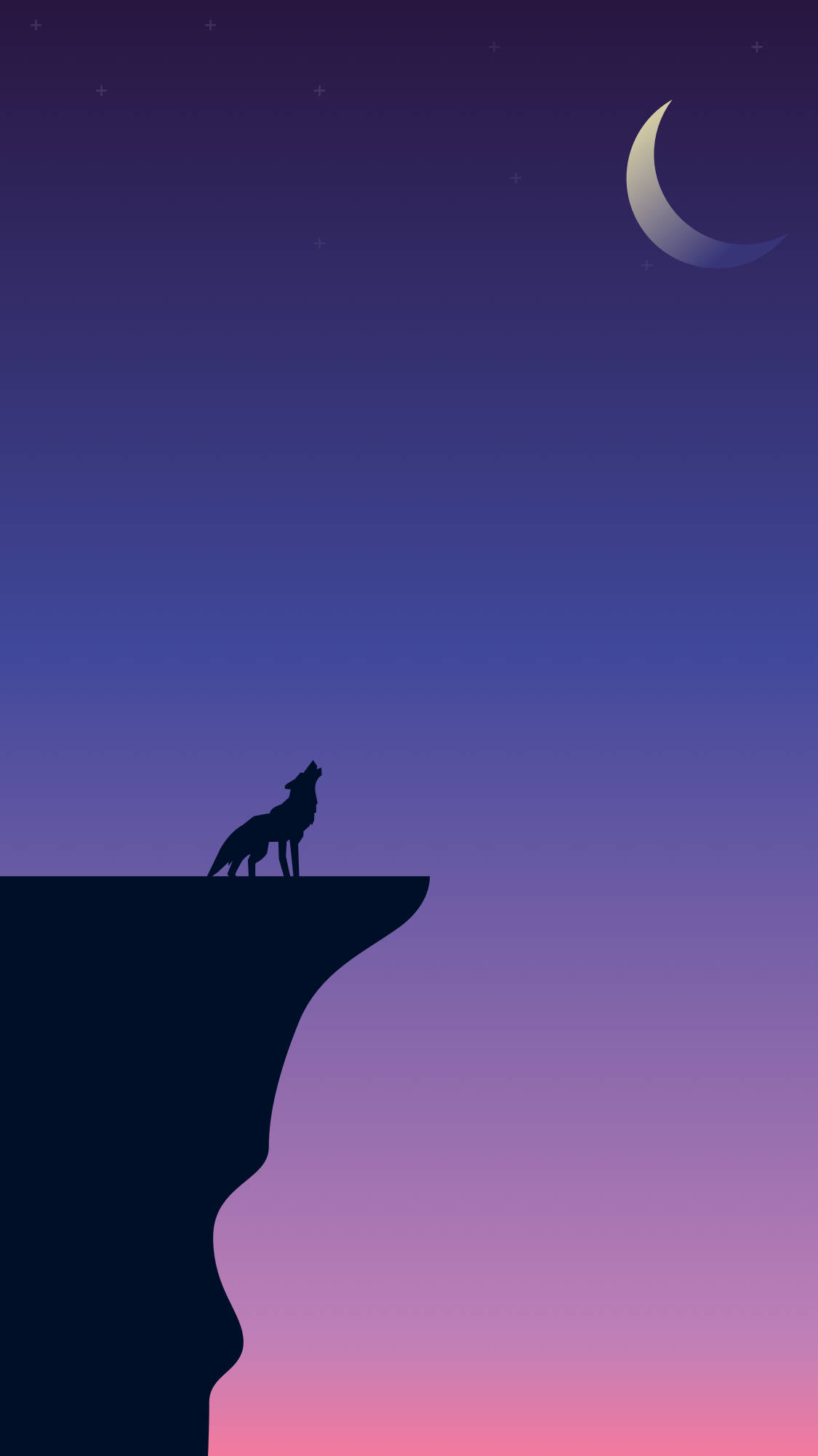 Lone Wolf Aesthetic, iPhone 11, crescent moon, Full HD Phone Wallpaper