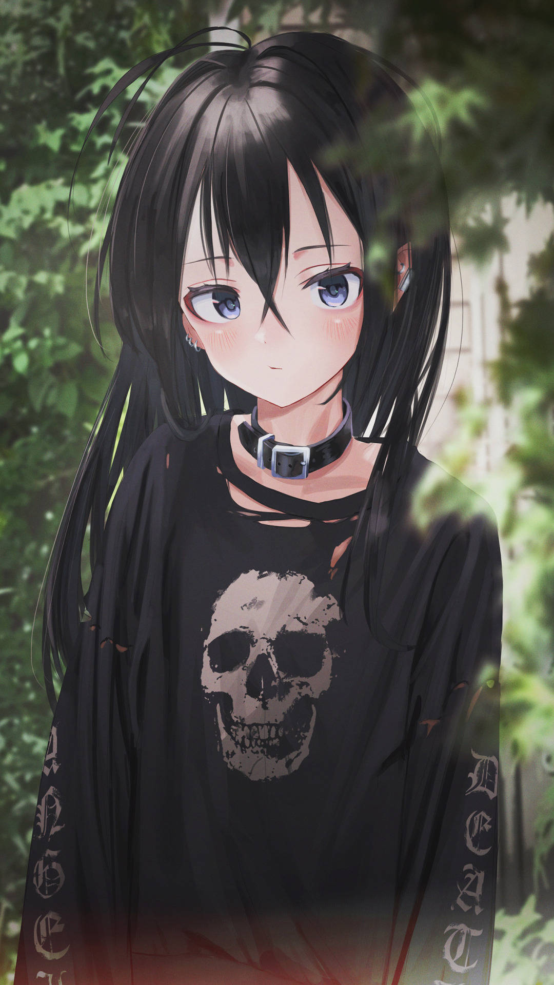 Gothic Phone, anime girl, black hair, Full HD Phone Wallpaper