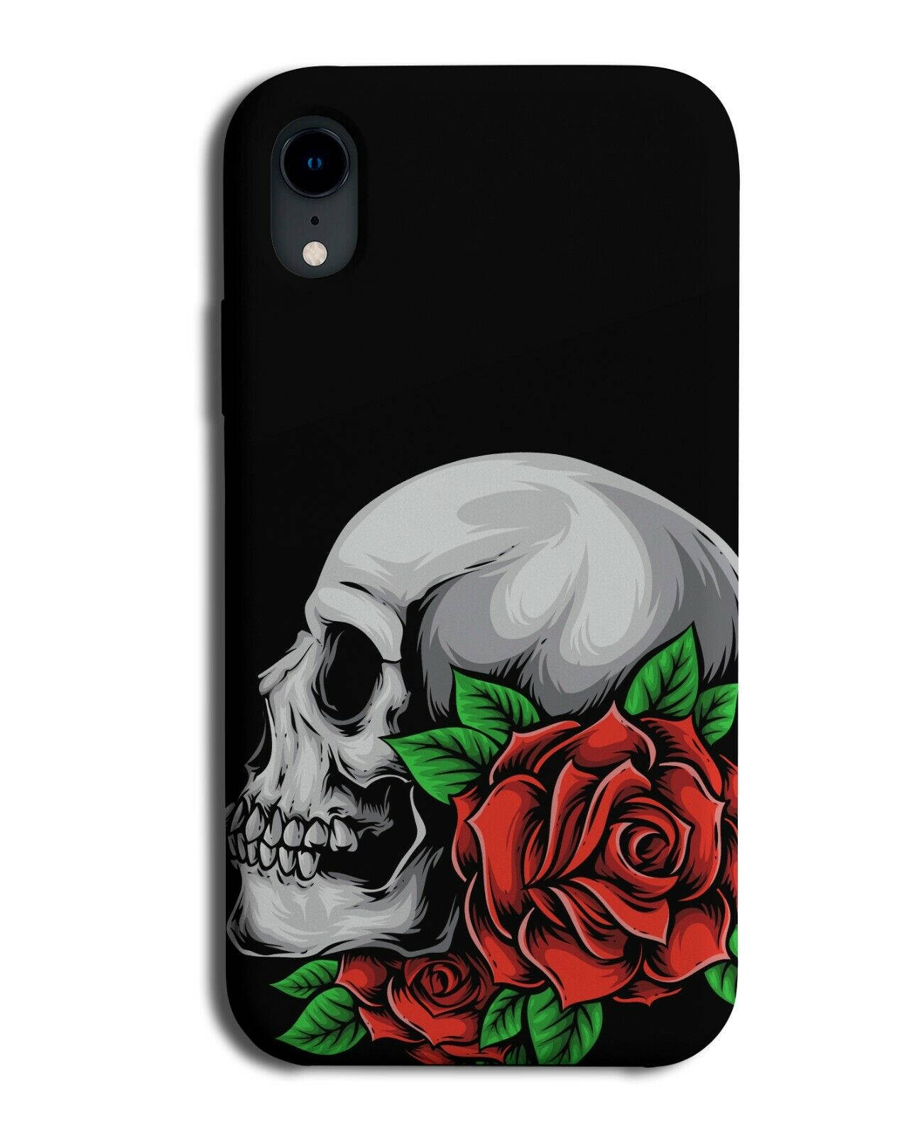 Gothic Phone, black phone case, gray skull, HD Phone Wallpaper