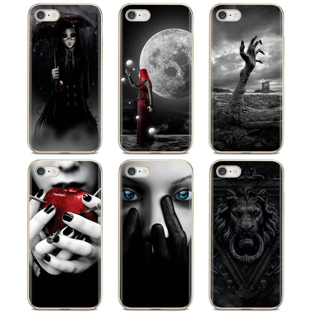 Gothic Phone, moonlit woman, skeletal hand, SD Desktop Wallpaper