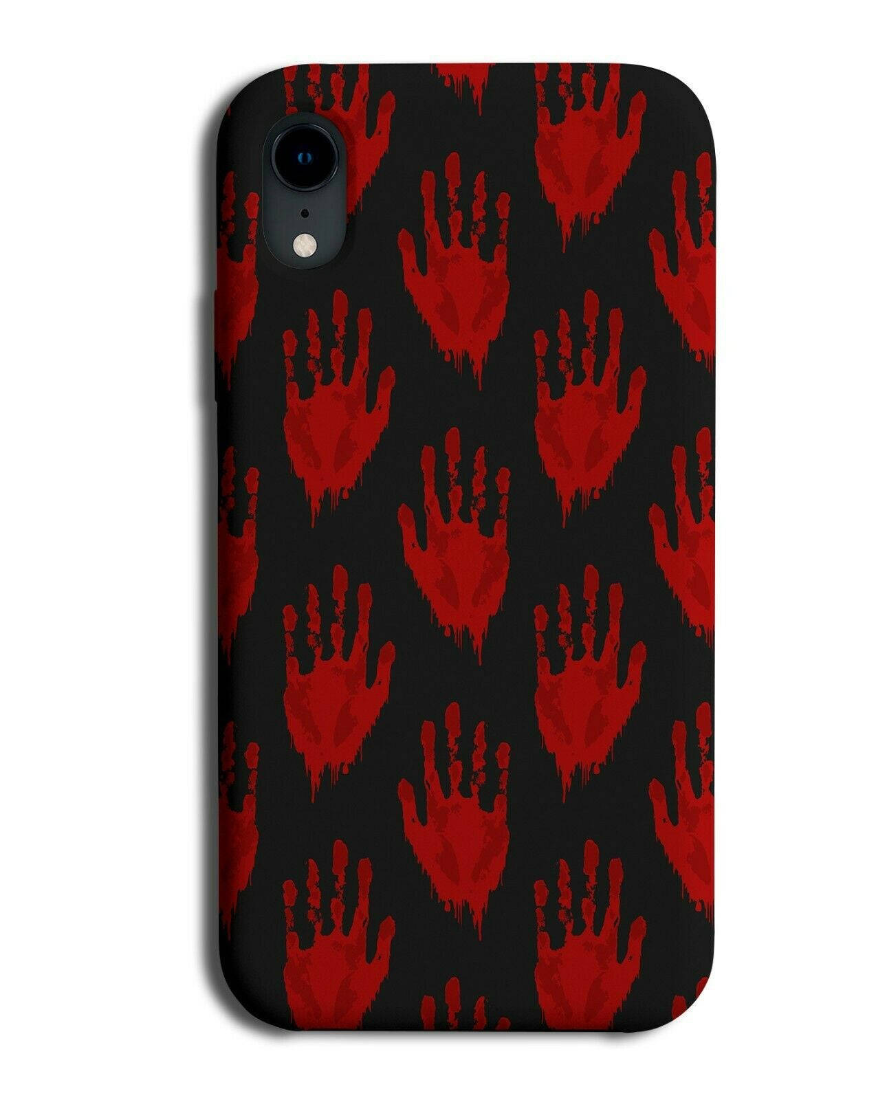 Gothic Phone, red handprints, black background, HD Phone Wallpaper