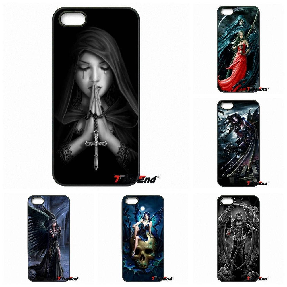 Gothic Phone, hooded praying woman, red gown death figure, SD Desktop Wallpaper